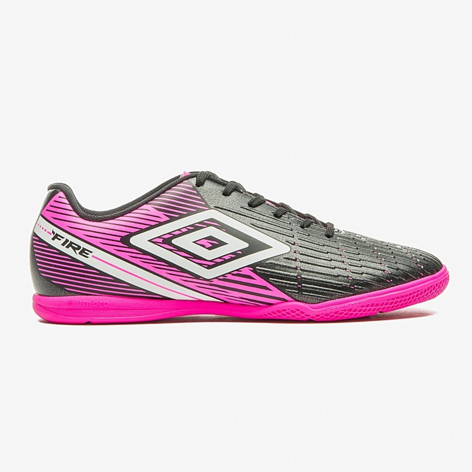 Chuteira Futsal Umbro Fire Preto/Rosa