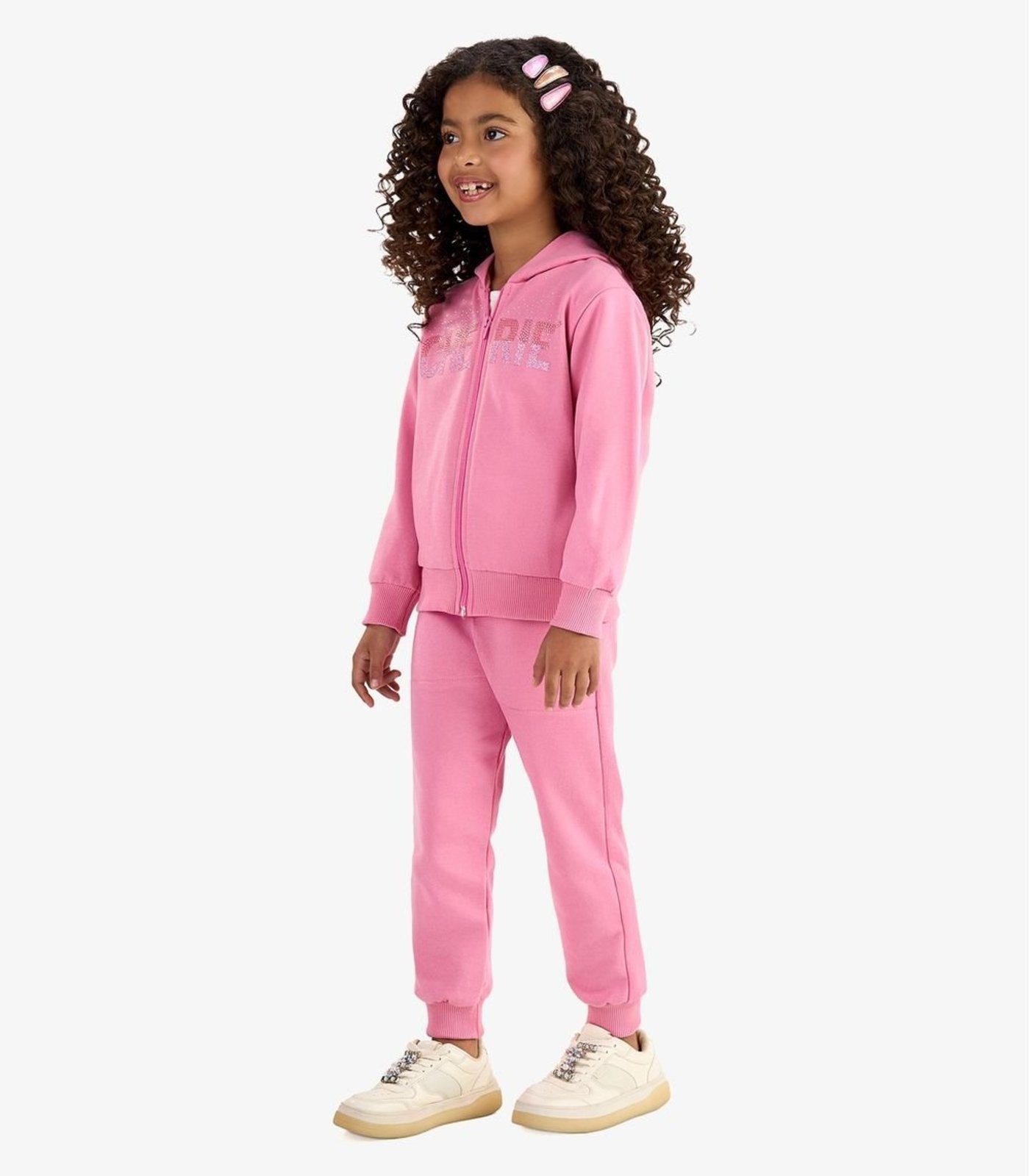 Infantil - Conjunto Jaqueta e Calça Moletom Rovi Rosa