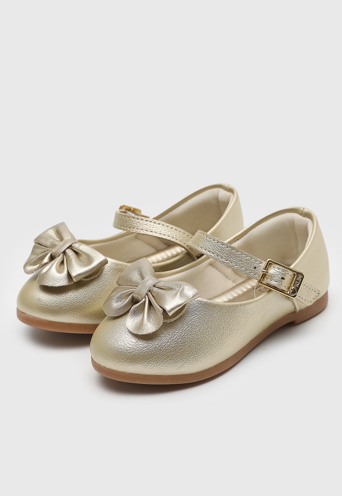 Vista 2 Infantil - Sapatilha Klin Princesa Laço Dourada dourado Klin dourado