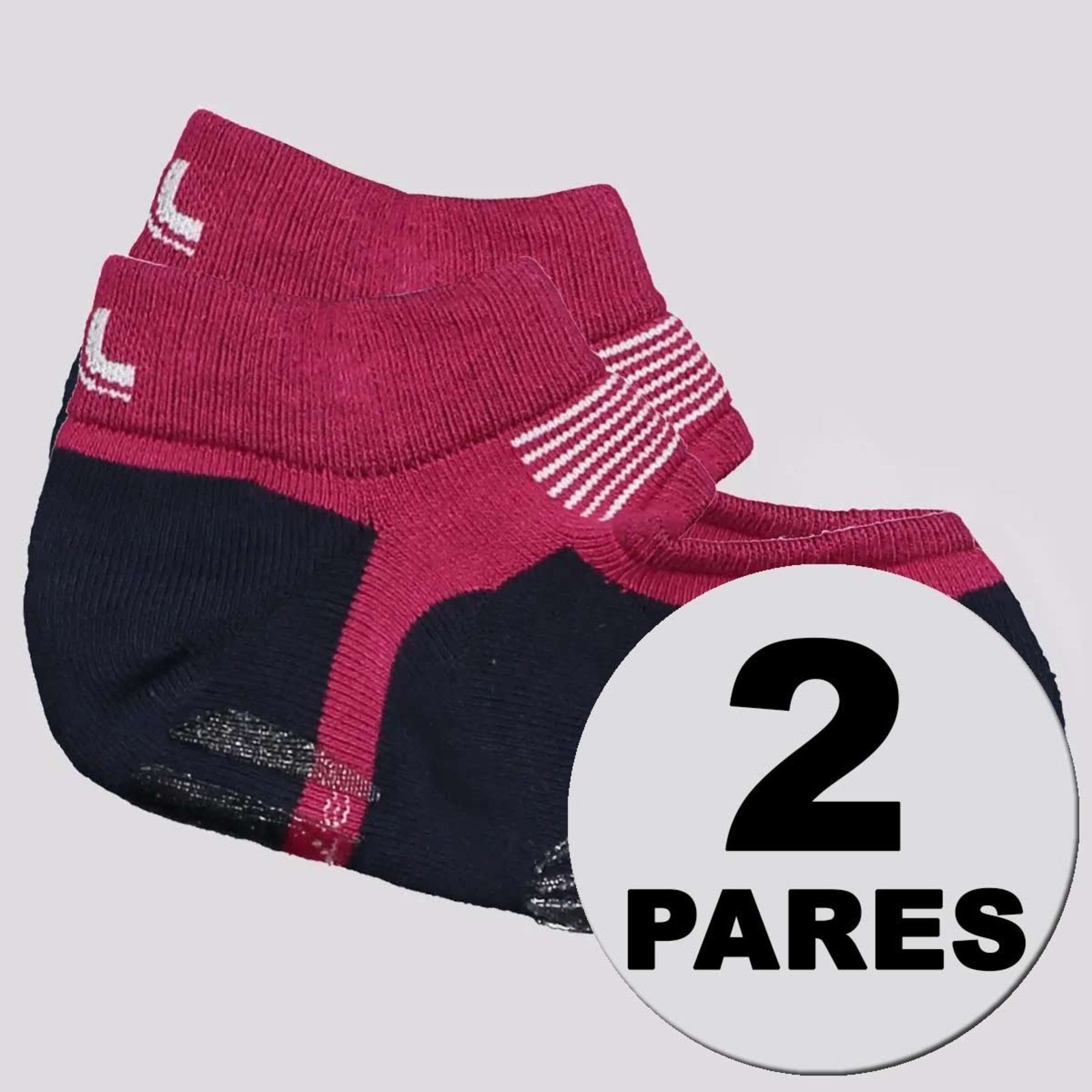 Kit Meia Lupo Performance Sapatilha Pilates 2 Pares Feminina Preto e Vinho