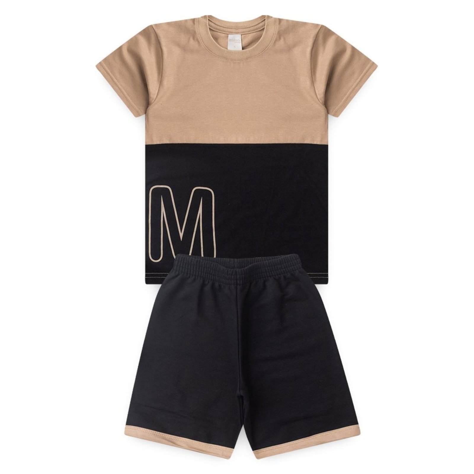 Vista 3 Infantil - Conjunto Molekada Verão Menino Camiseta com Recorte e Bermuda com Barra marrom Molekada marrom