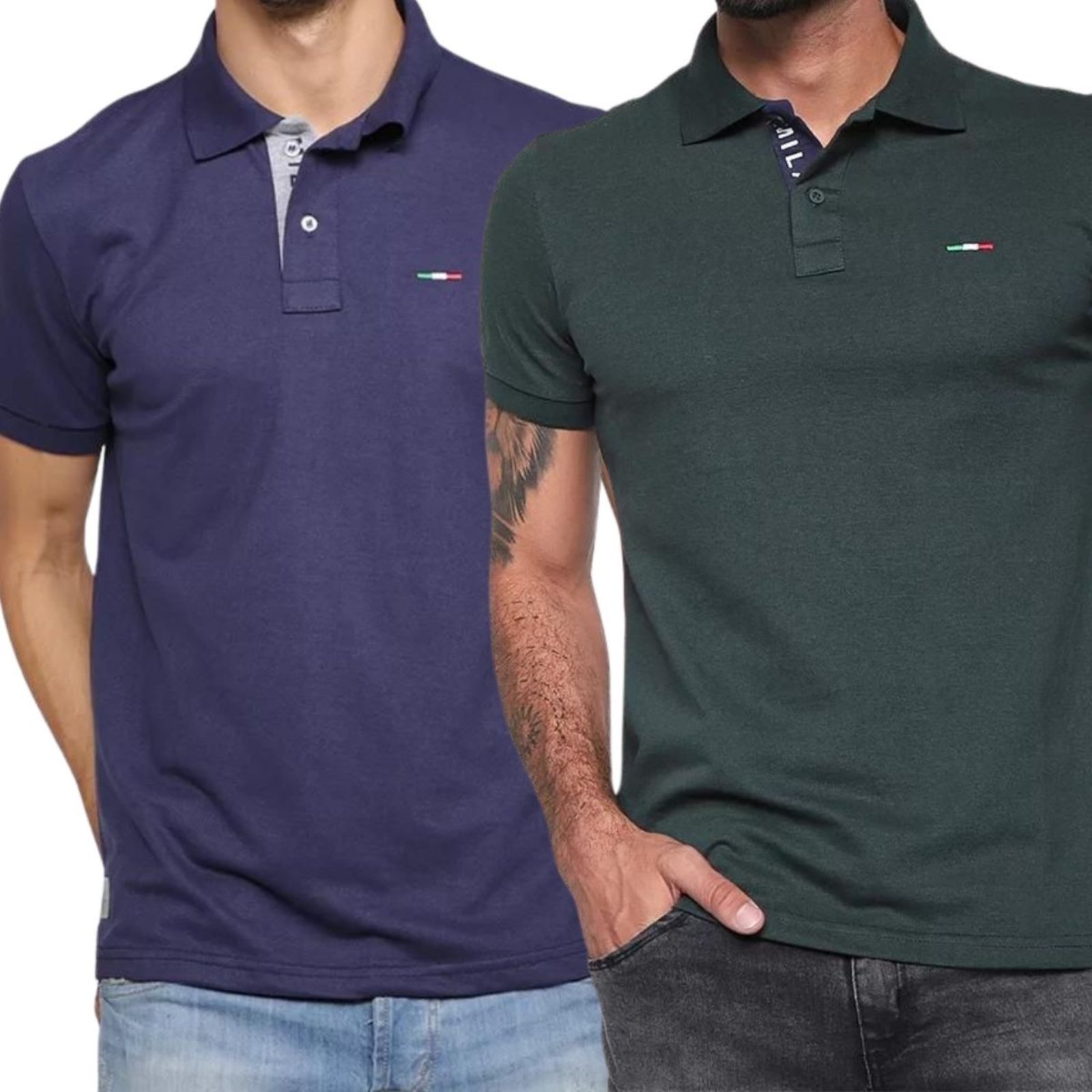 Kit 2 Camisas Polo Itália Industrie Básica Estilo Tommy Piquet Premium