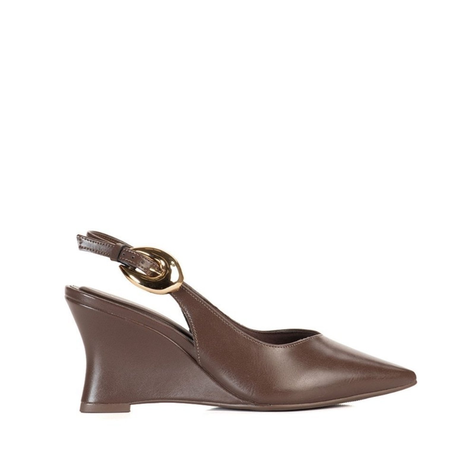 Sapato Via Comfort Slingback Maxi Fivela VIA COMFORT Marrom