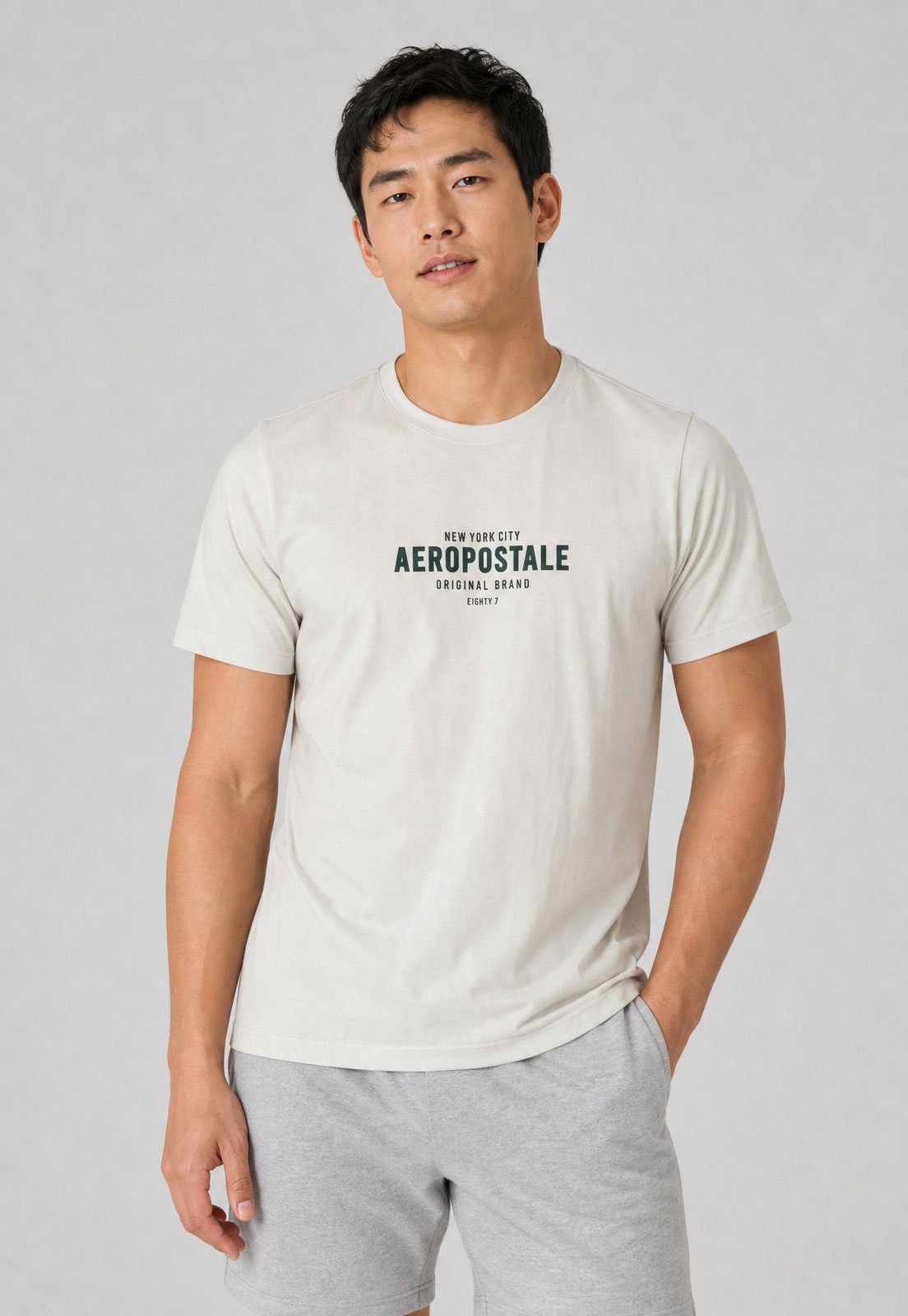 Camiseta Masculina Aeropostale Estampa Frontal Off-White