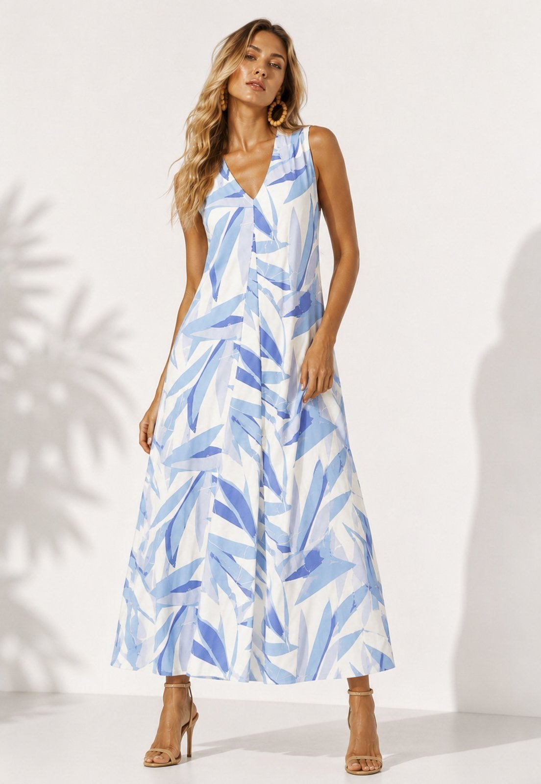 Vestido CabanaFree Longo Acará Malha Estampa Selvagem Blue