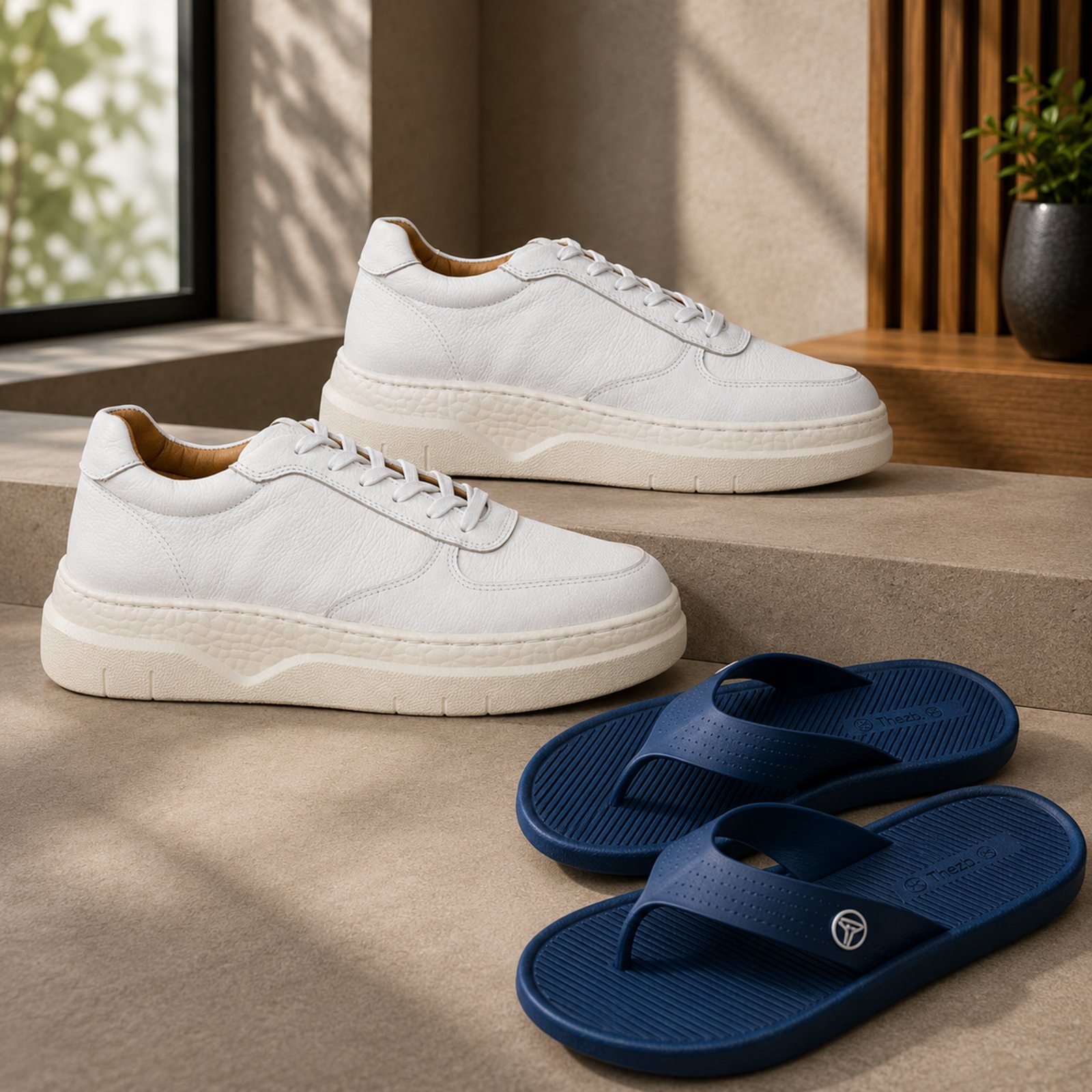Kit Sapato Casual Social Thalles + Chinelo Slide Mônaco ThézB