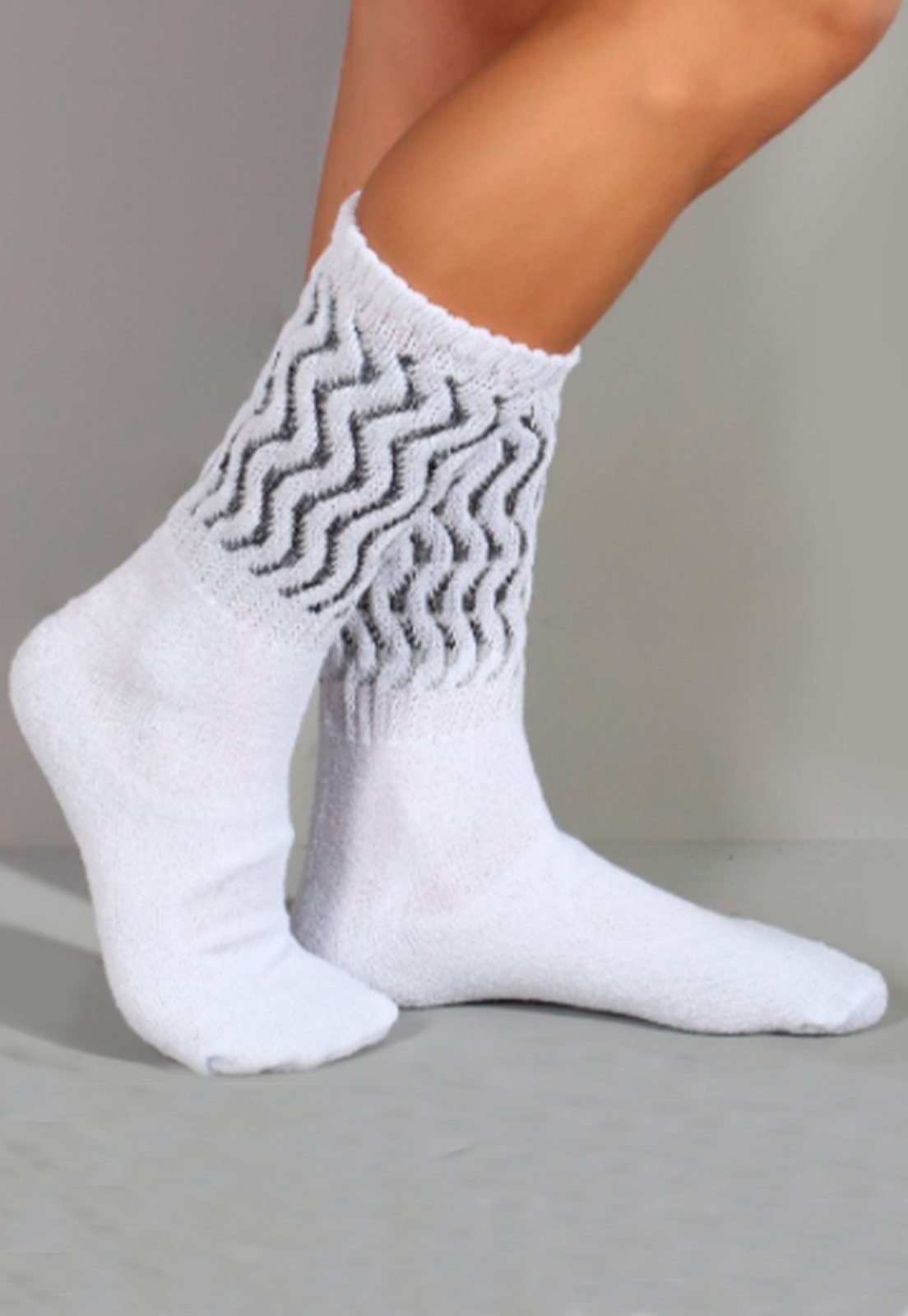Pares Meia Aeróbica Vekyo Cano Alto Meião Fitness Branco