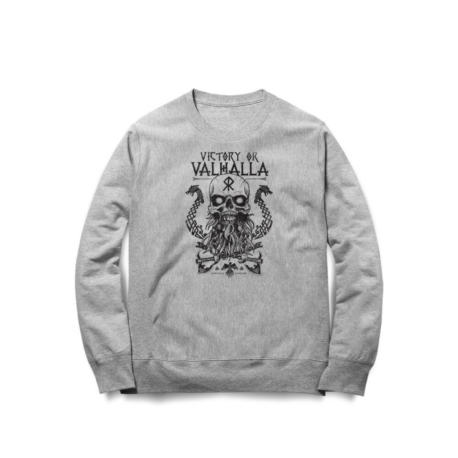 Moletom Viking Skull - Mescla Cinza - Casual - Studio Geek