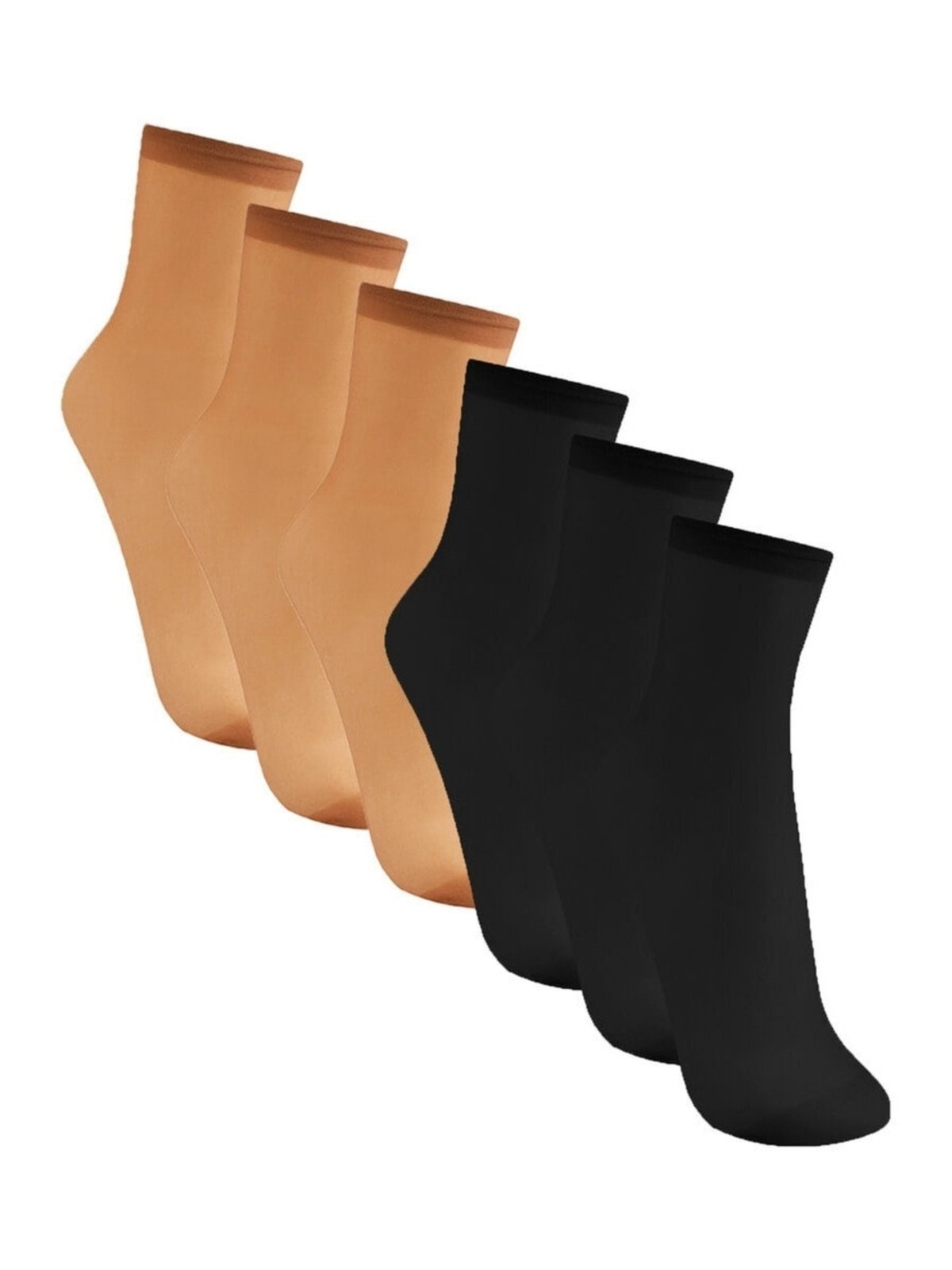 Vista 2 Kit com 6 Meias Soquete Fio 20 Trifil 6126 Lupo bege Lupo bege
