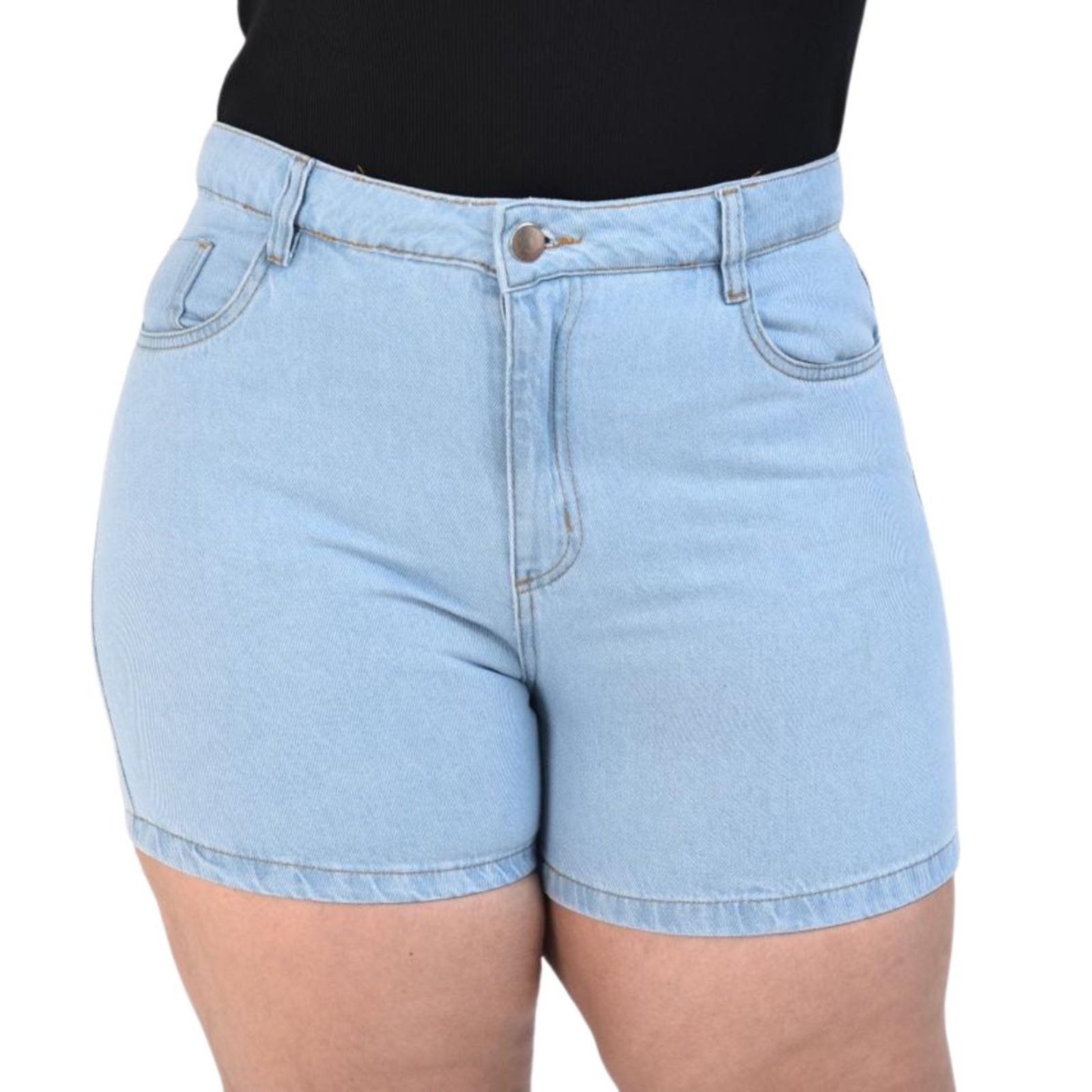 Bermuda Plus Size Meia Coxa Alleppo Jeans Clara Lina