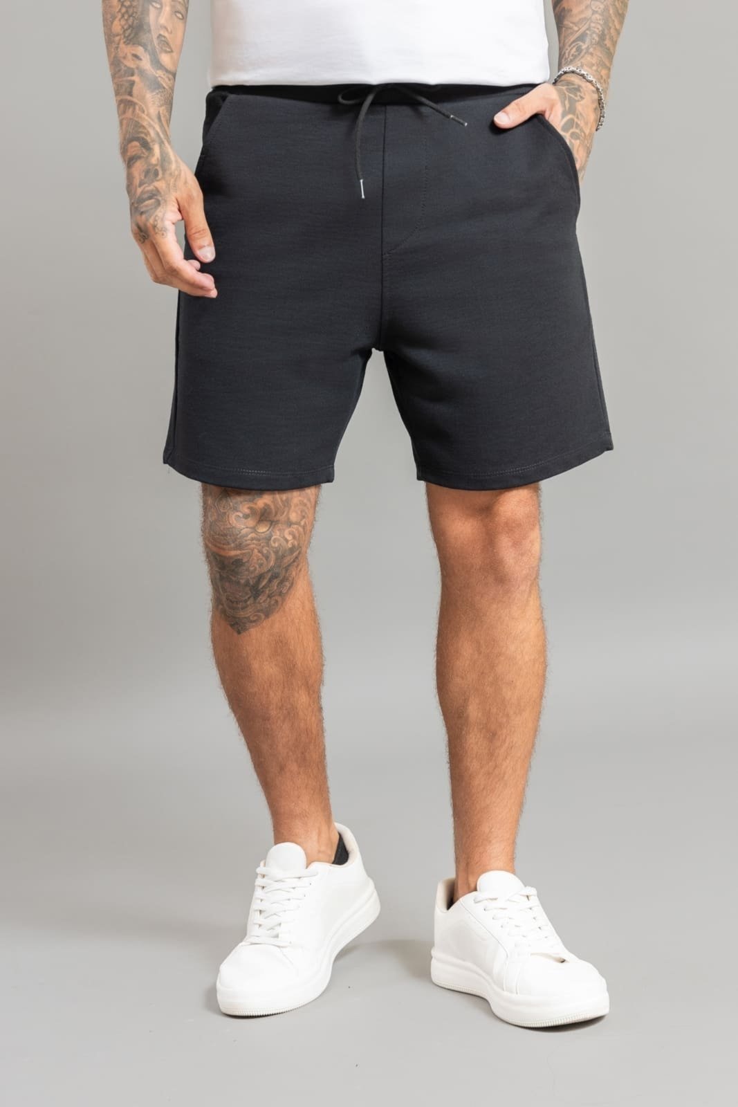 Bermuda Moletom Masculina Com Elástico e Cordão Dialogo Preto