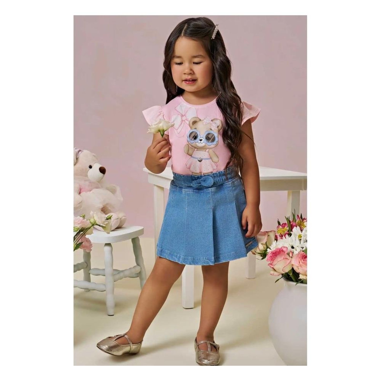 Infantil - Blusa Menina Estampado Rosa Infanti 1 Rosa