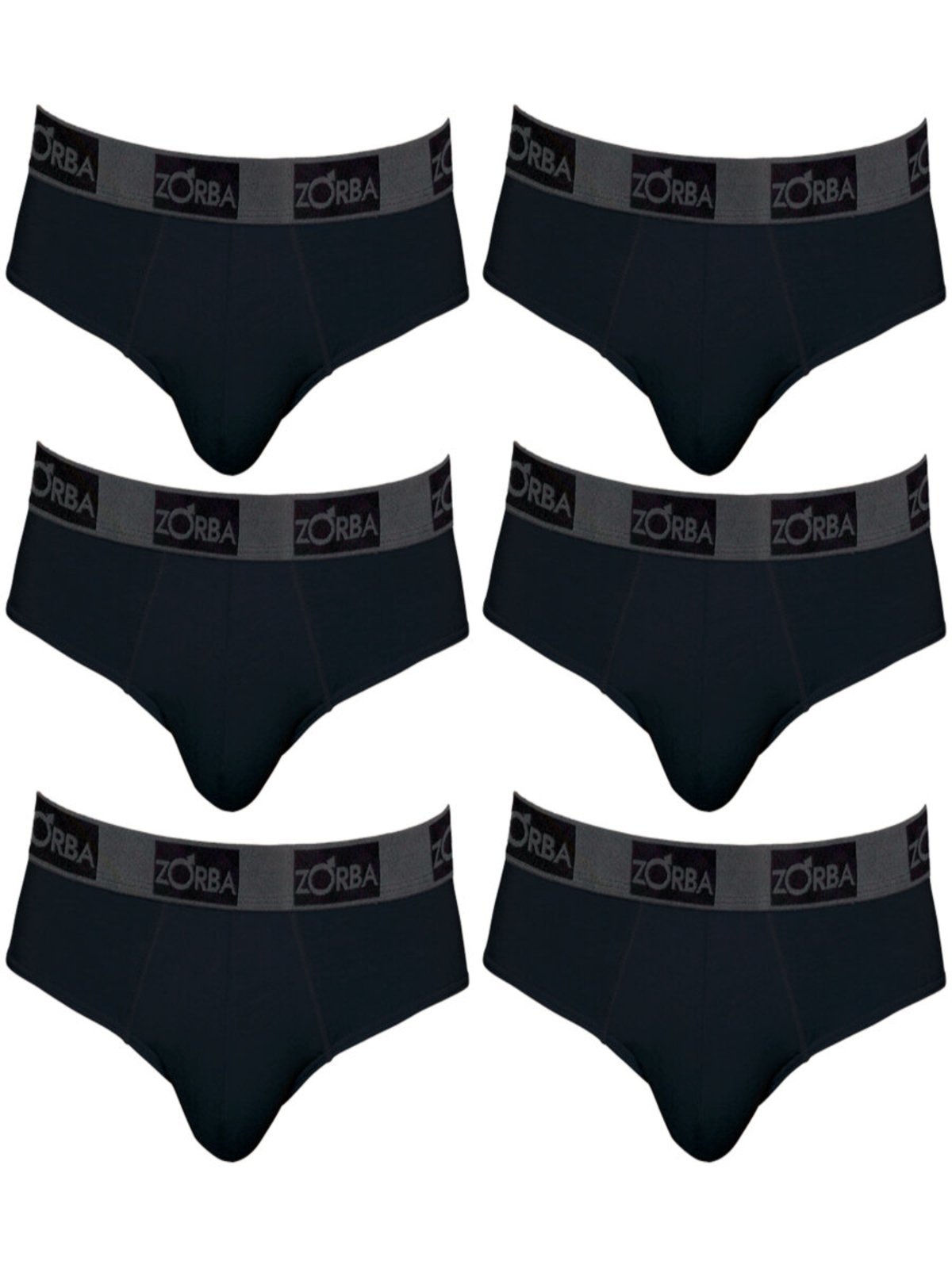Kit/6 Cuecas Zorba Slip 0716-1 Preta