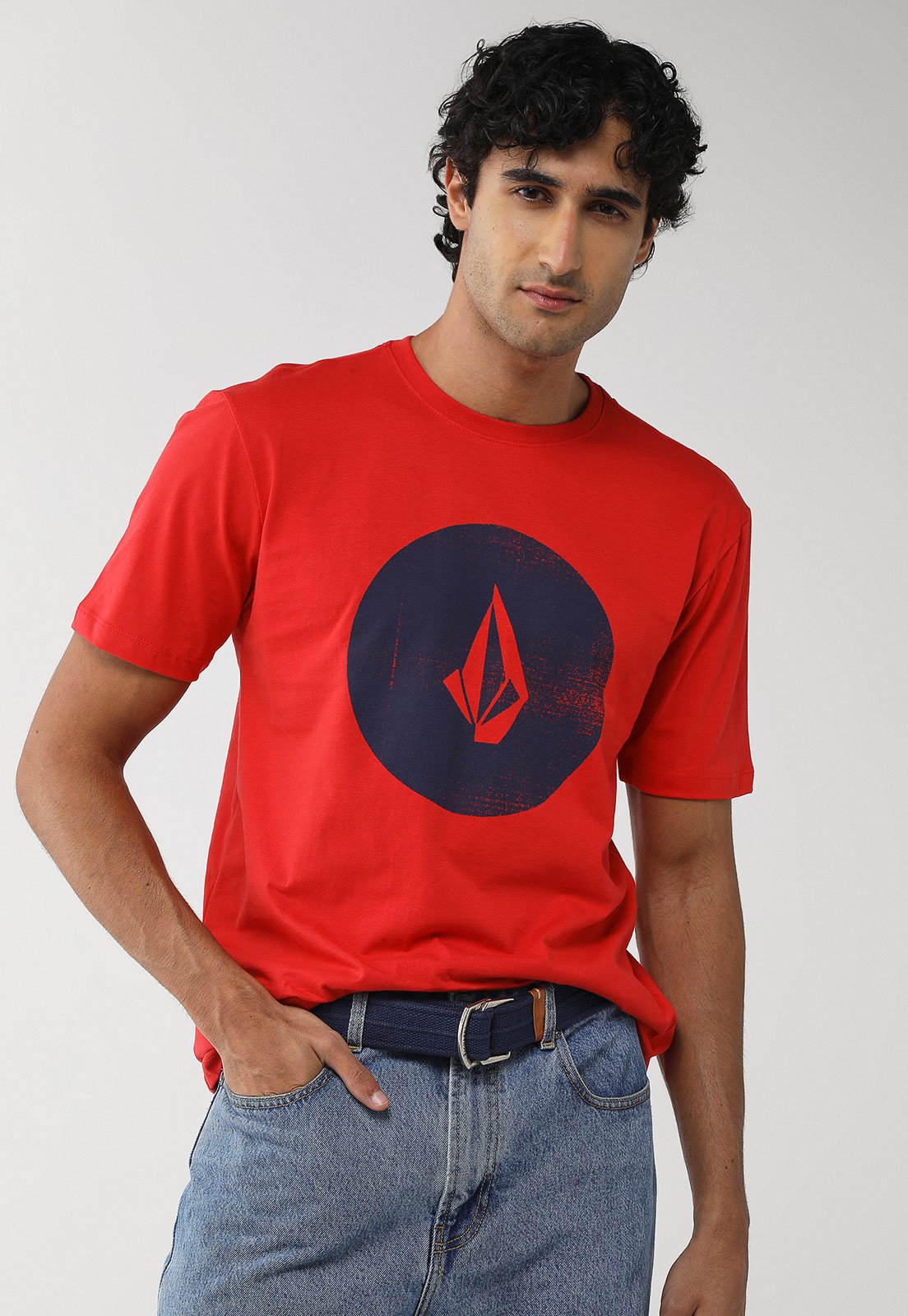 Camiseta Masculina Volcom Silk MC Full Stone Vermelha