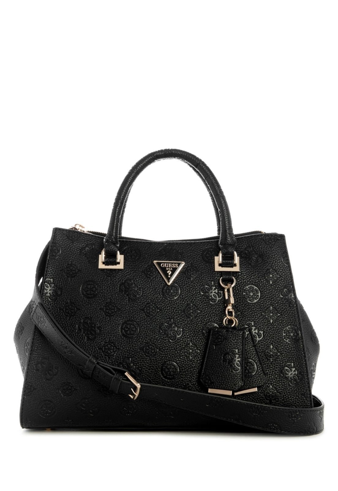 Vista 2 Bolsa Guess Cresidia Ii Society Satchel preto Guess preto