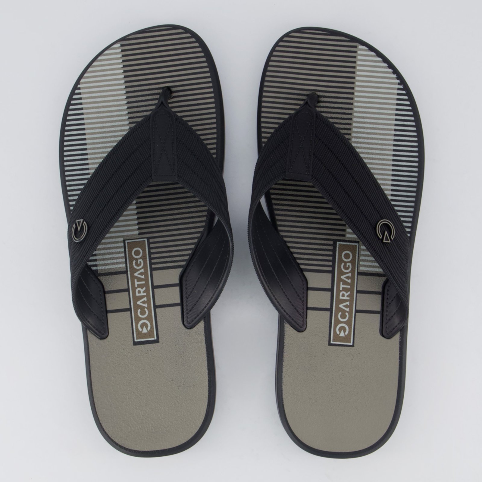 Chinelo Cartago Montreal Preto e Marrom