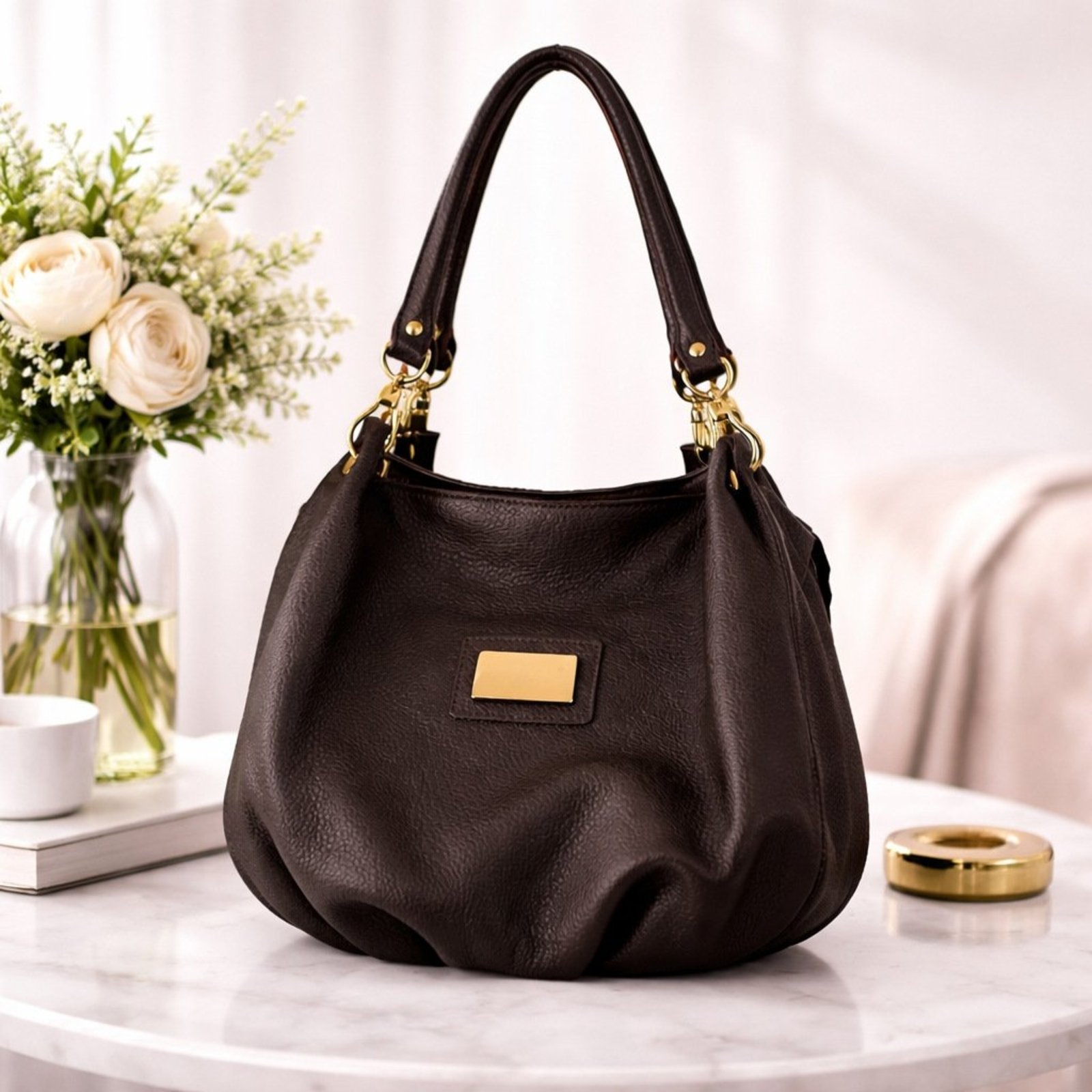 Bolsa Saco TopGrife Couro Marrom