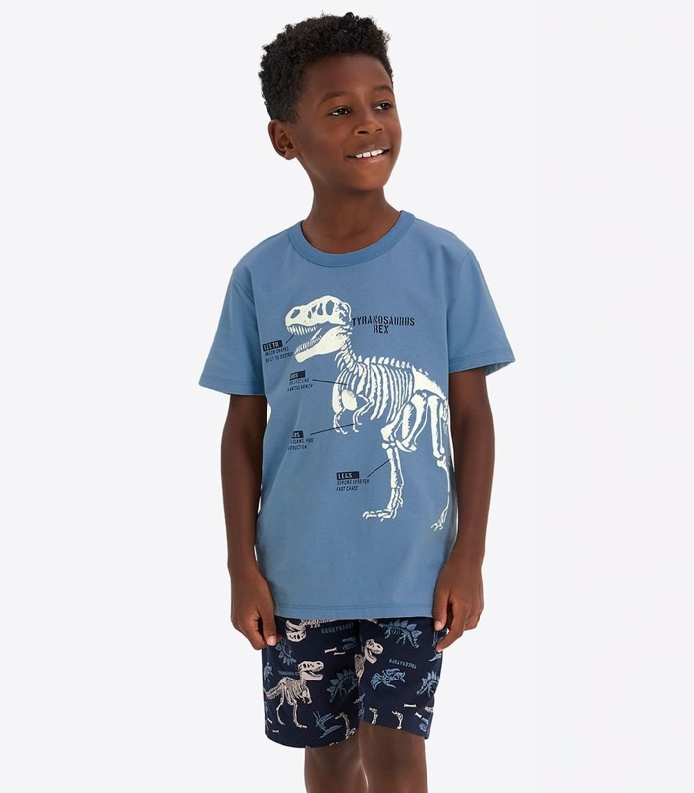Conjunto Verão Menino Brilha No Escuro Rovi Azul