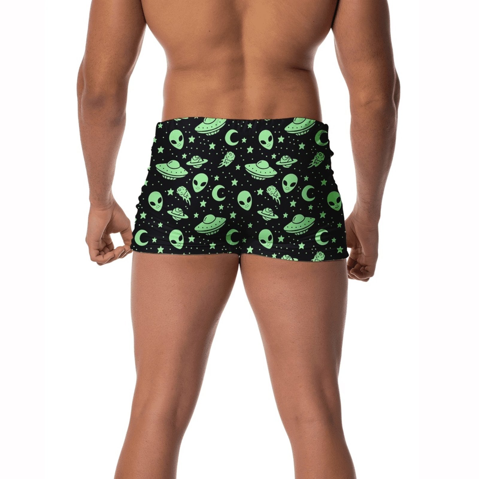 Vista 3 Sunga Masculina Boxer Uv50+ Forrada Com Cordão Ajustável Estampada Moda Praia Piscina Natação Surf Space Preta e W2 STORE preto/verde/verde oliva verde W2 STORE preto/verde/verde oliva verde