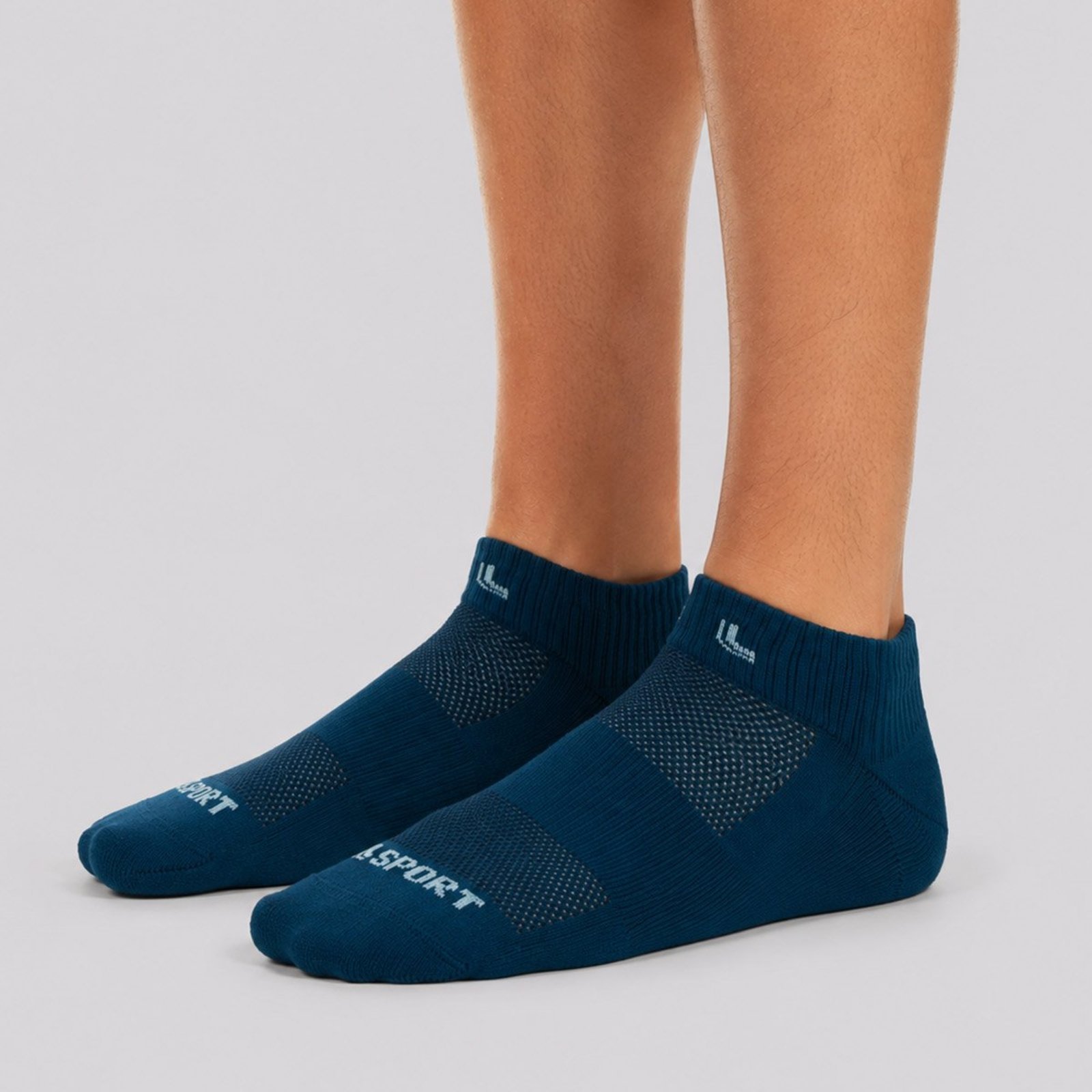 Meia Lupo Cano Baixo Dry Fit Running Logo Azul