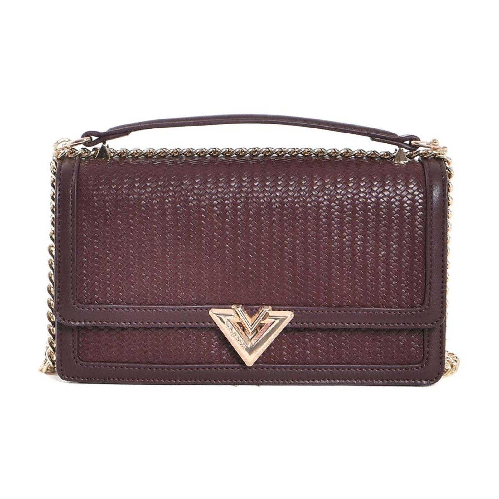 Bolsa Shoulder Via Marte Tresse Mini Feminina Vinho