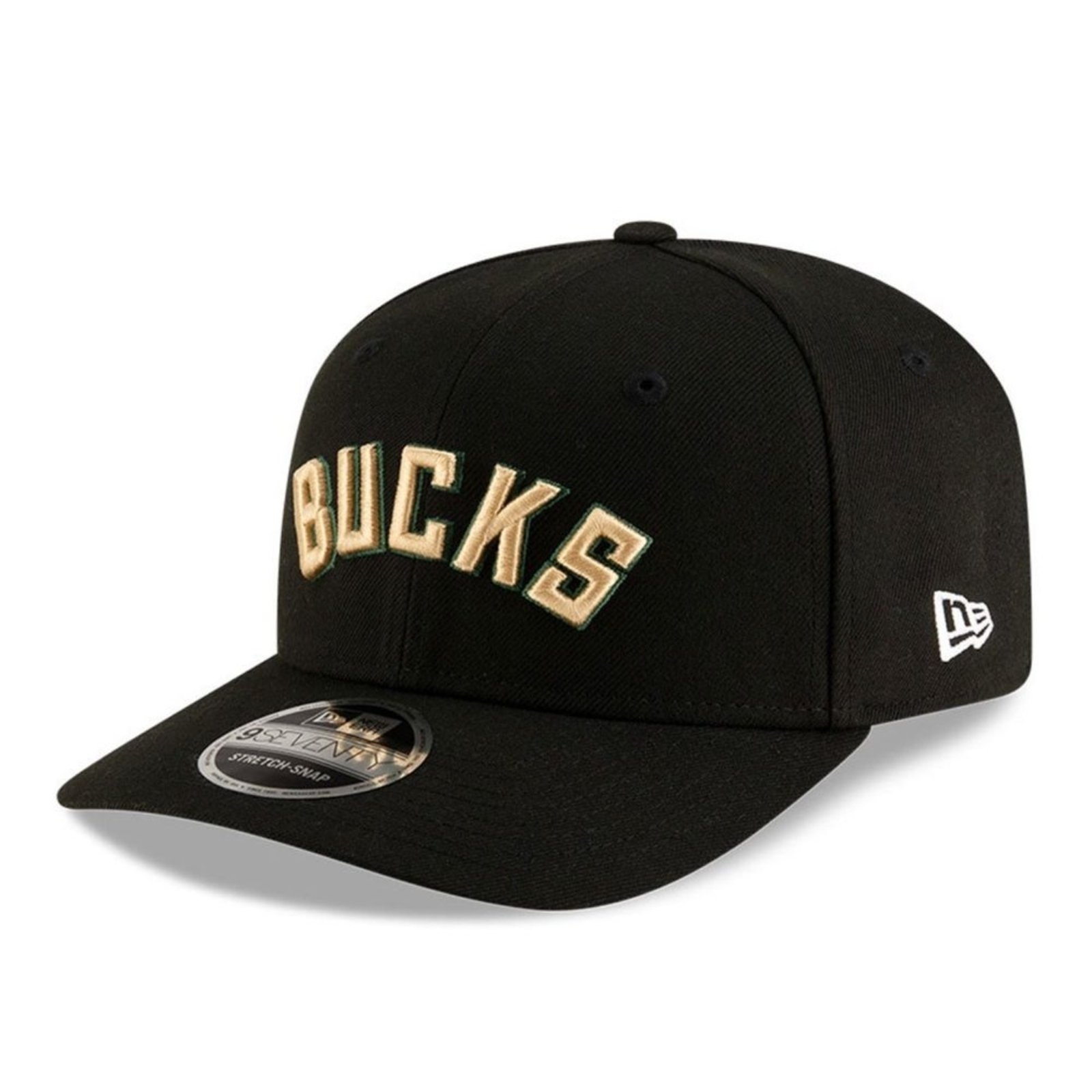 Bone New Era 9SEVENTY Strtch Snap Milwaukee Bucks NBA Preto