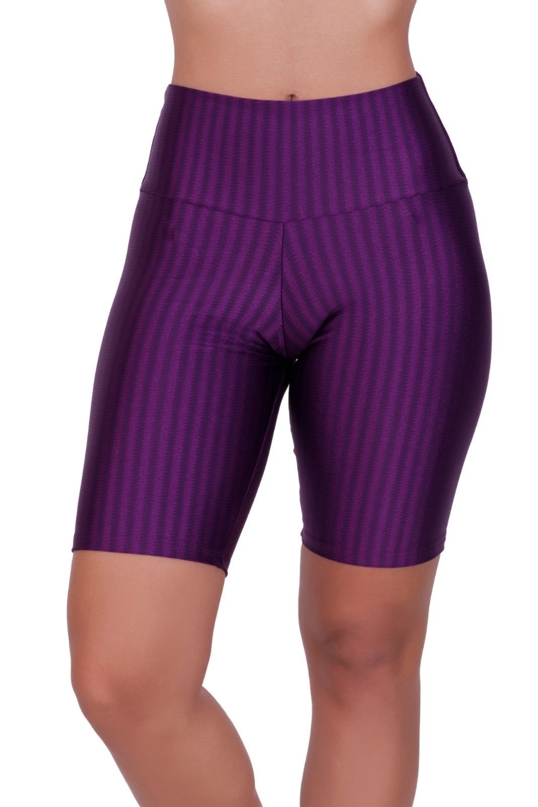 Bermuda Cintura Alta Academia Fitness 3D Roxo