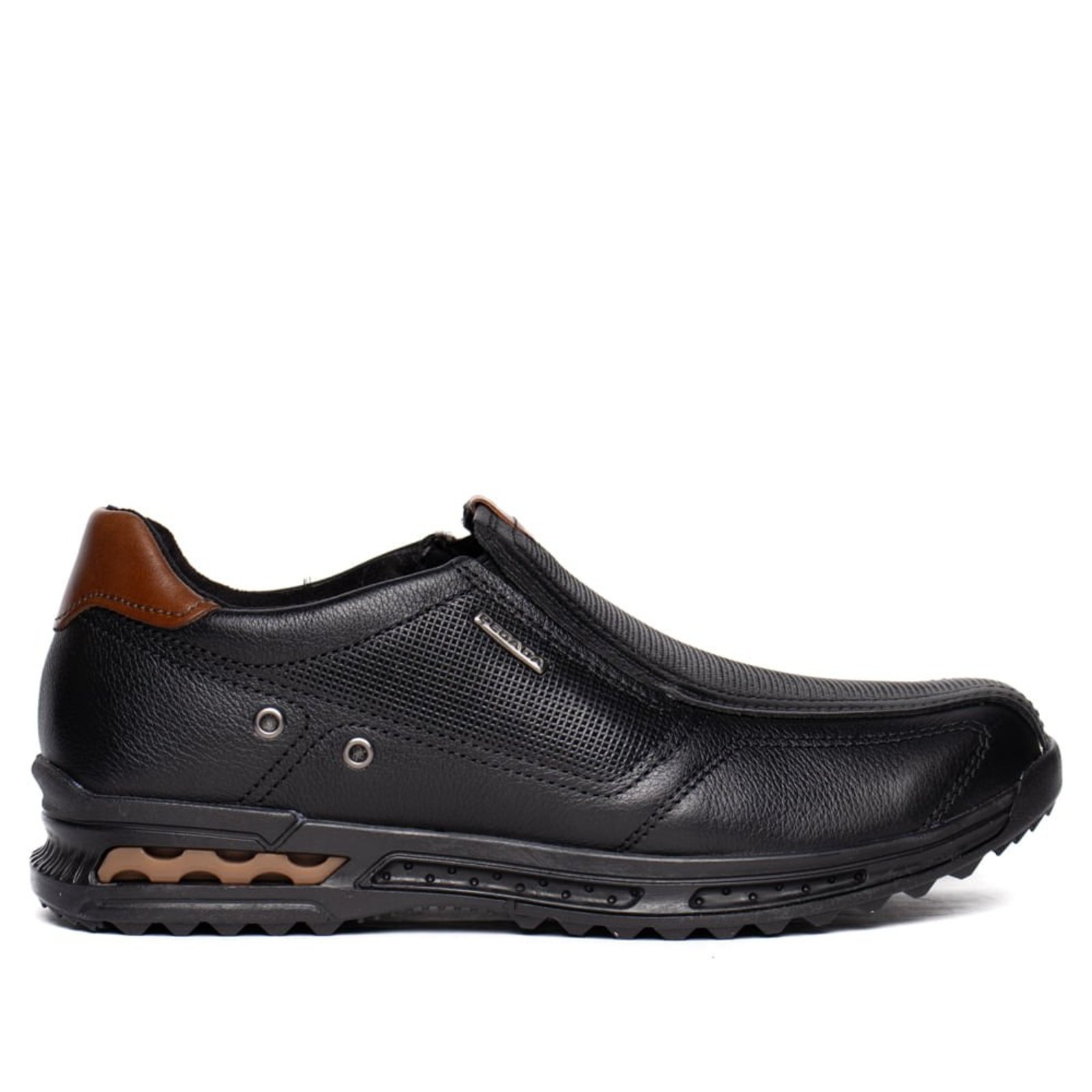 Sapato Masculino Pegada Nature Couro Preto/Marrom