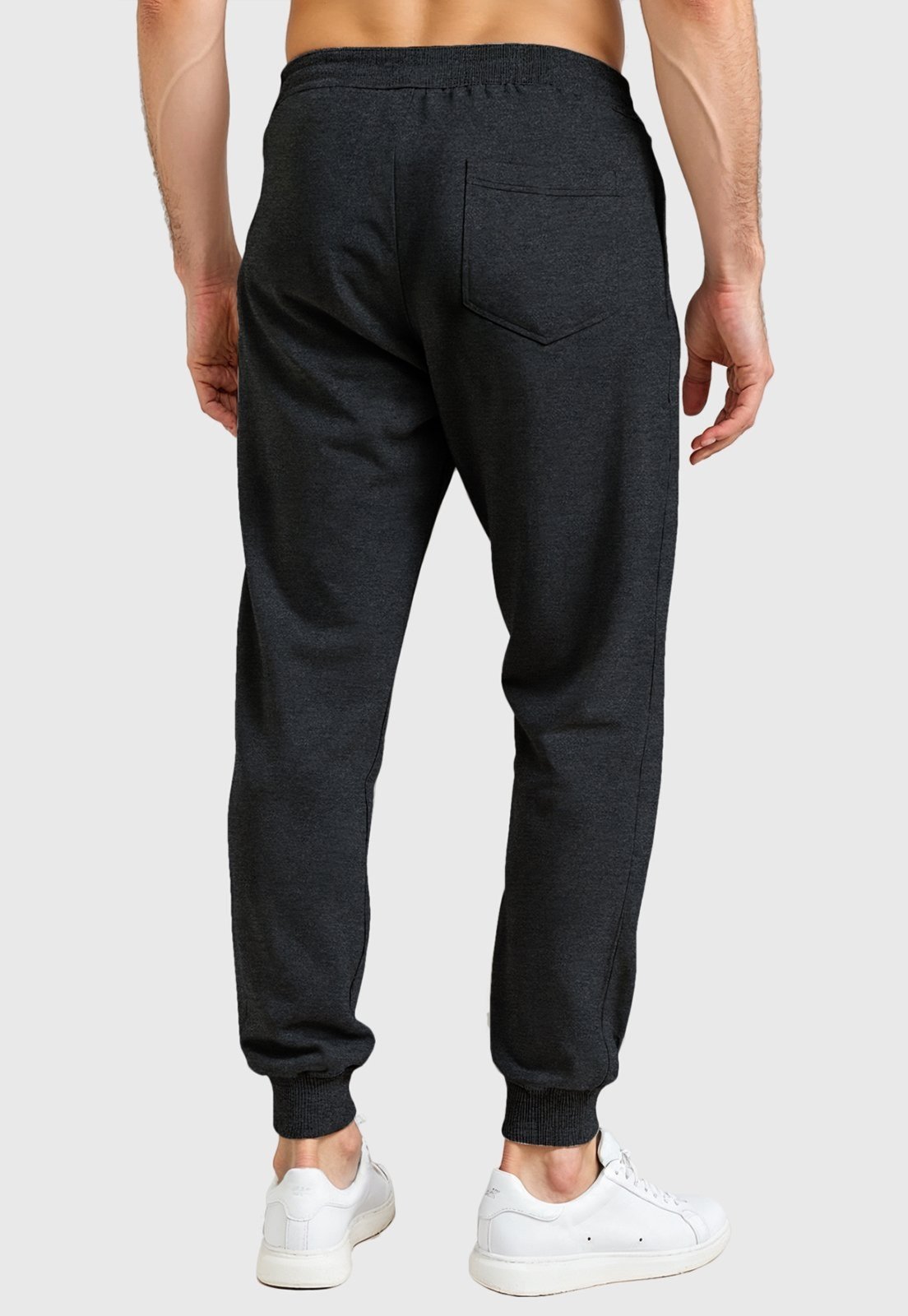 Vista 3 Calça Moletom Chumbo Slim Masculina com Bolso Traseiro Conforto e Estilo cinza cinza