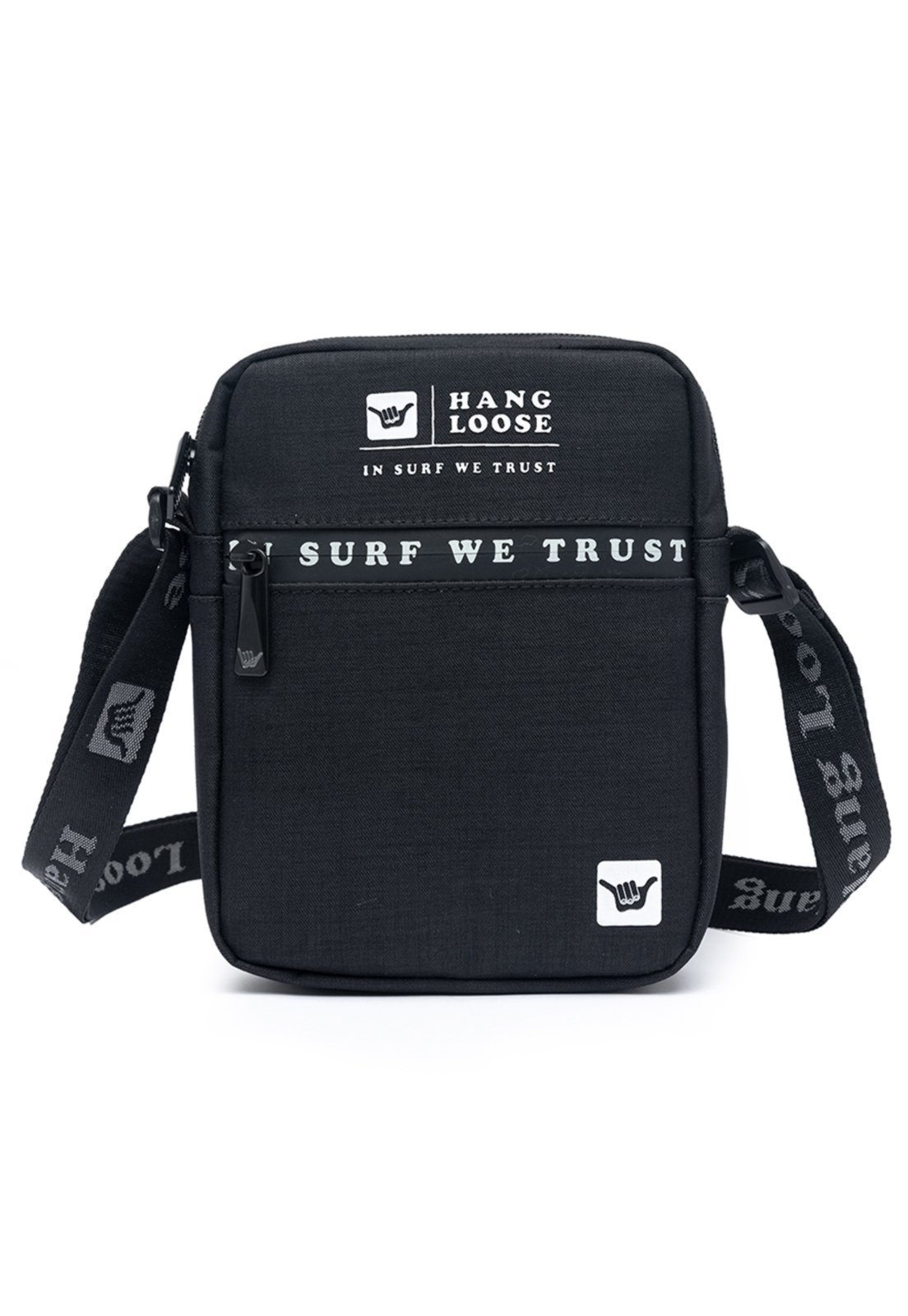 Shoulder Bag Hang Loose Unissex Bolsa Transversal Moderna Preto