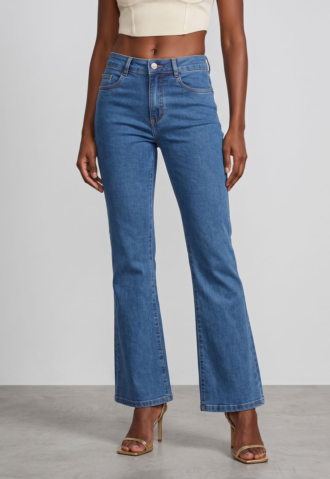 Calça Jeans Feminina Sawary Bootcut Petit Azul