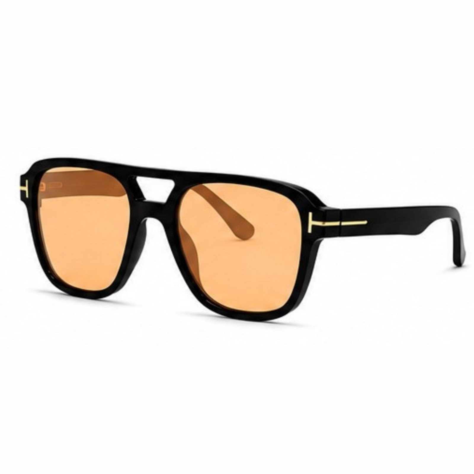 Óculos de Sol Masculino e Feminino Aviador Quadrado Laranja