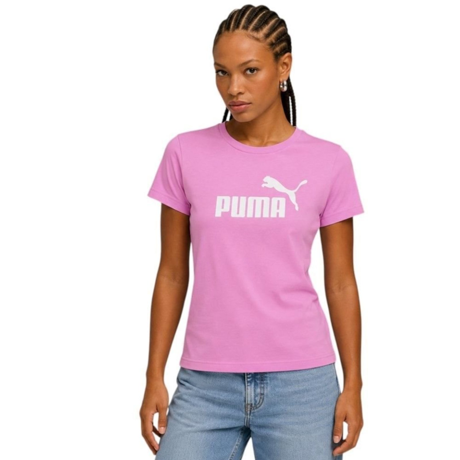Camiseta Puma Ess No. 1 Logo Feminina - Rosa - Puma