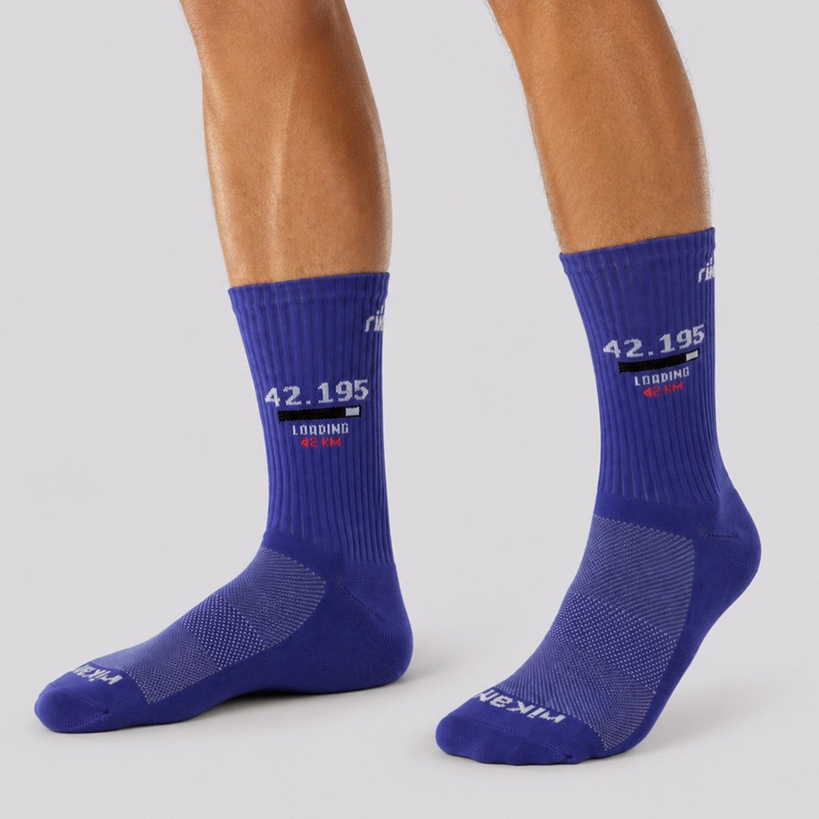Meia Rikam Running Poliamida Cano Alto Azul