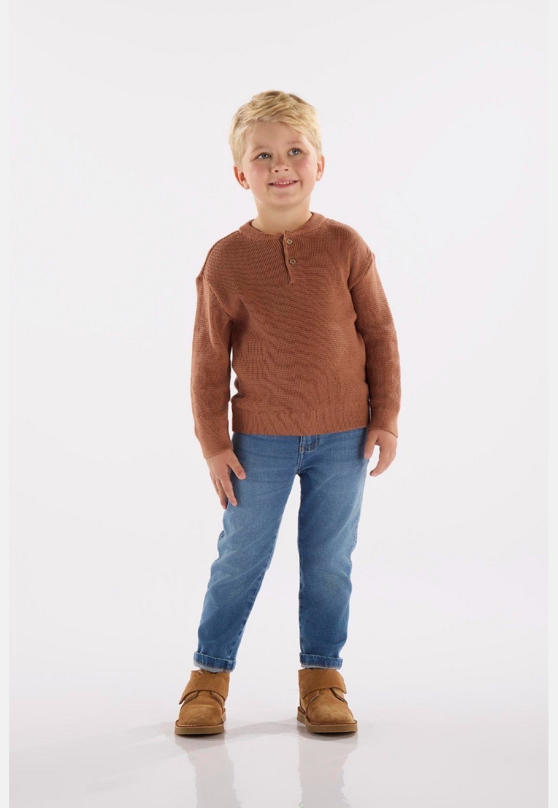 Infantil – Blusão Masculino em Tricot Up Baby Marrom