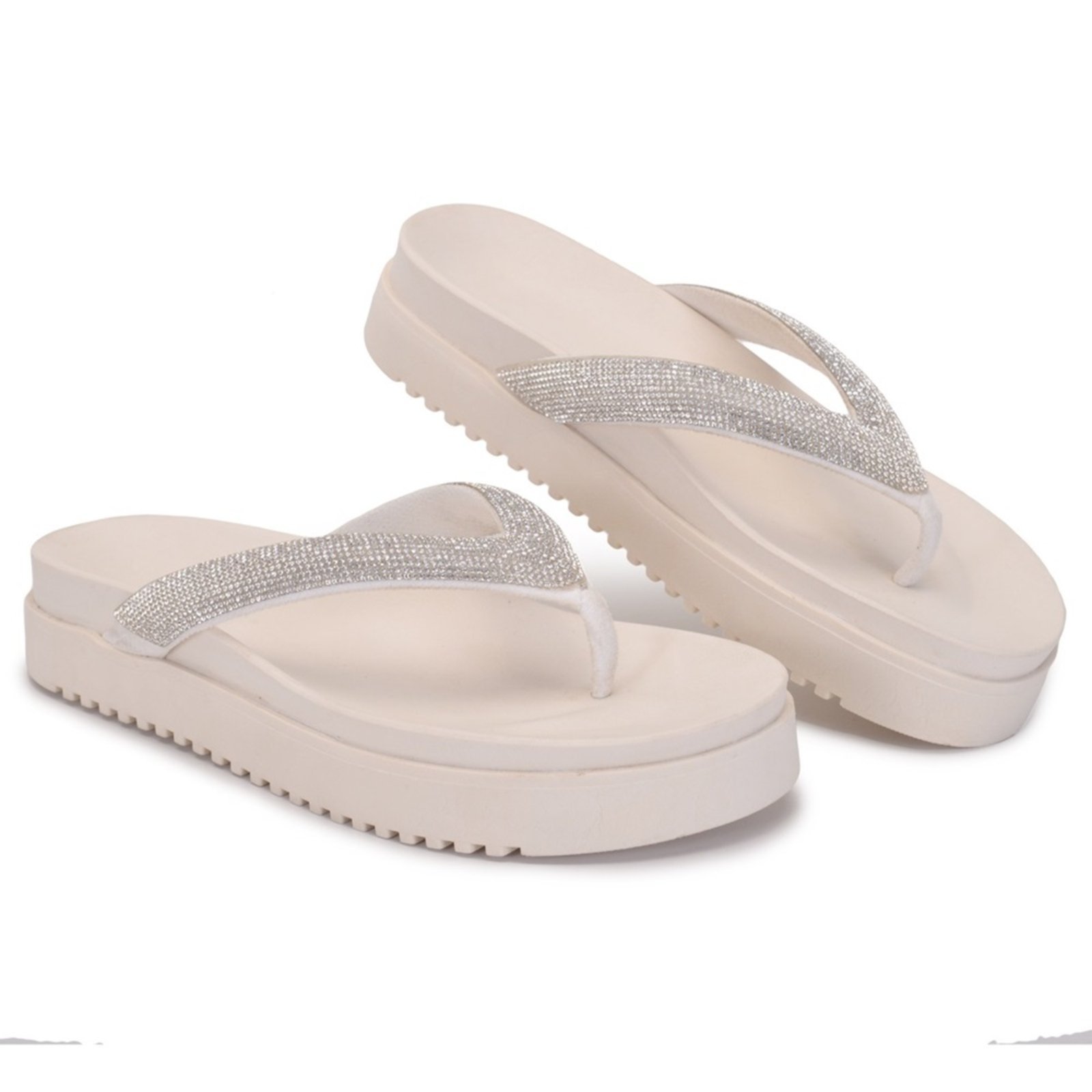 Chinelo Papete Casual Strass Brilhantes Elegante Preta