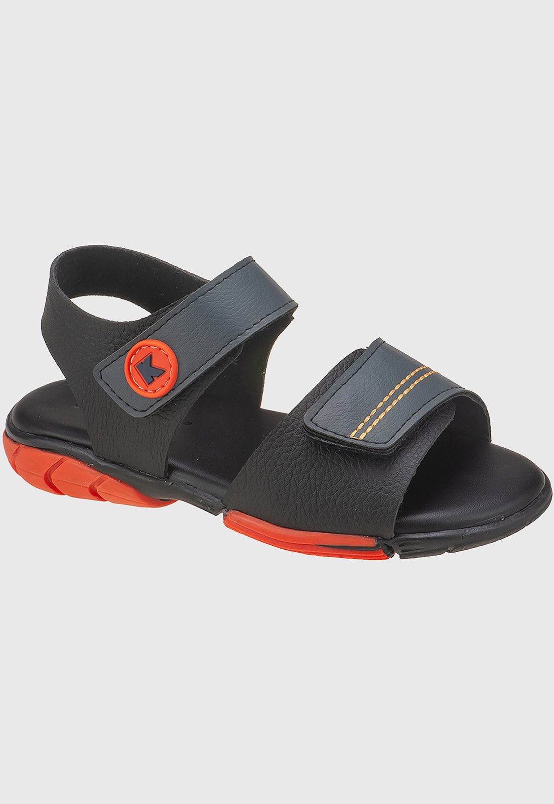 Infantil – Sandália Papete Masculina Básica Preto com Cinza tep