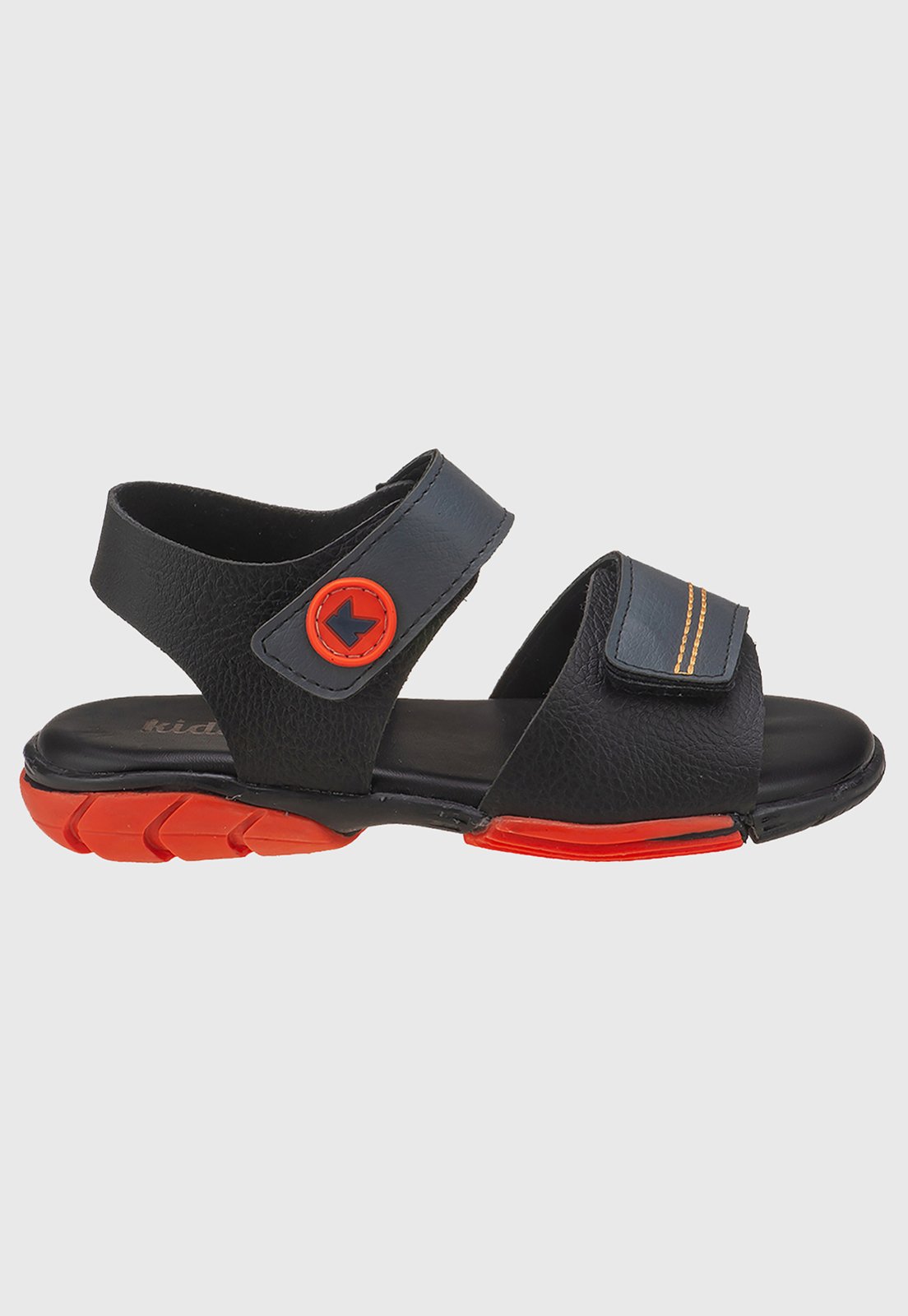 Vista 3 Infantil - Sandália Papete Masculina Básica com tep Kidstep cinza/preto Kidstep cinza/preto