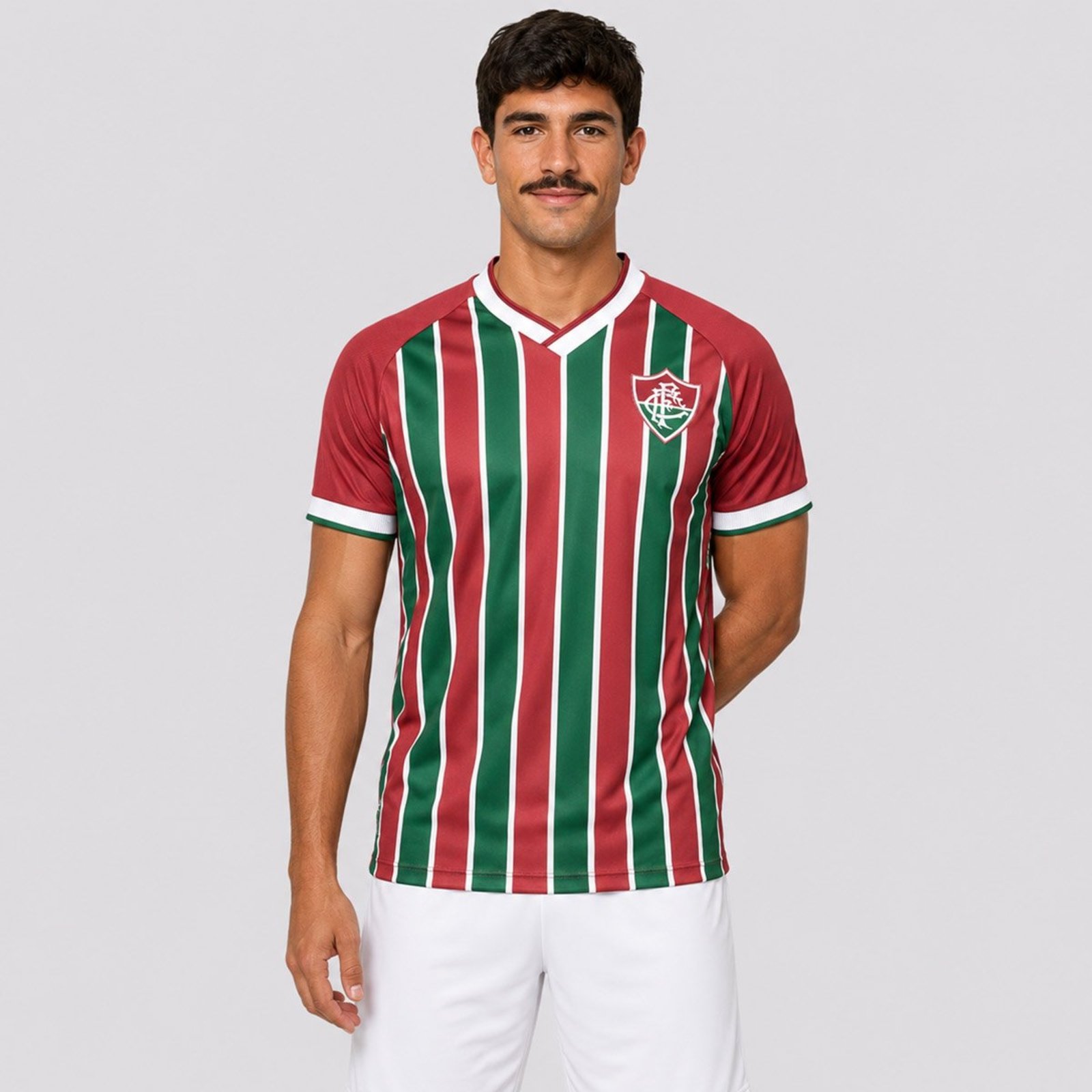 Camisa Fluminense Listrada Grená