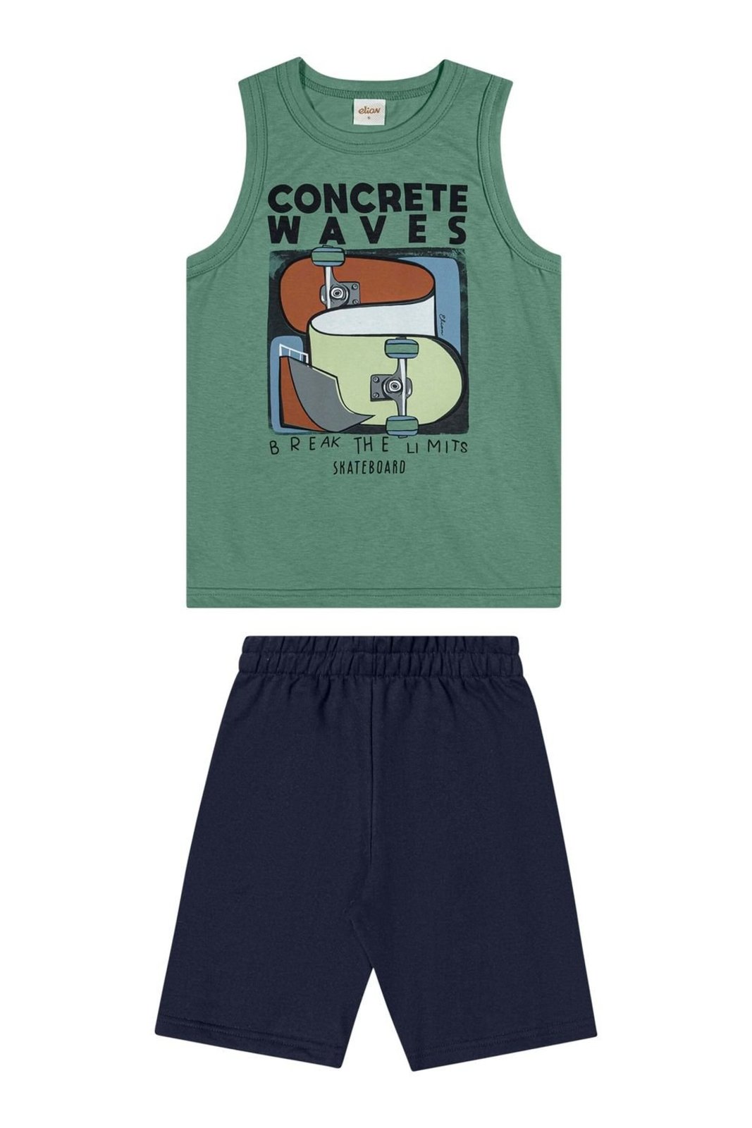 Vista 2 Infantil - Conjunto Menino Estampa Verão Elian verde Elian verde