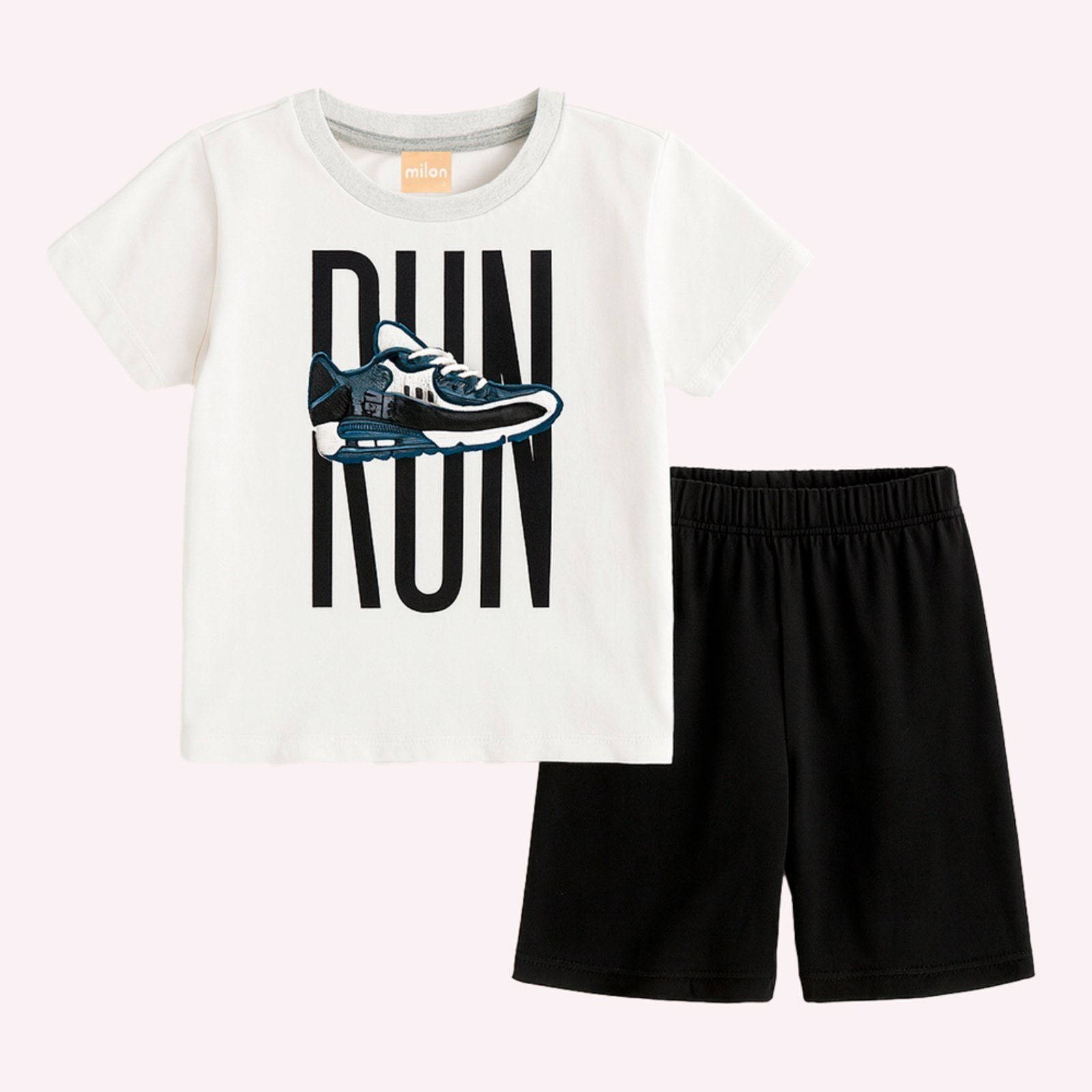 Vista 2 Infantil - Conjunto Menino Estampa Run Milon azul Milon azul