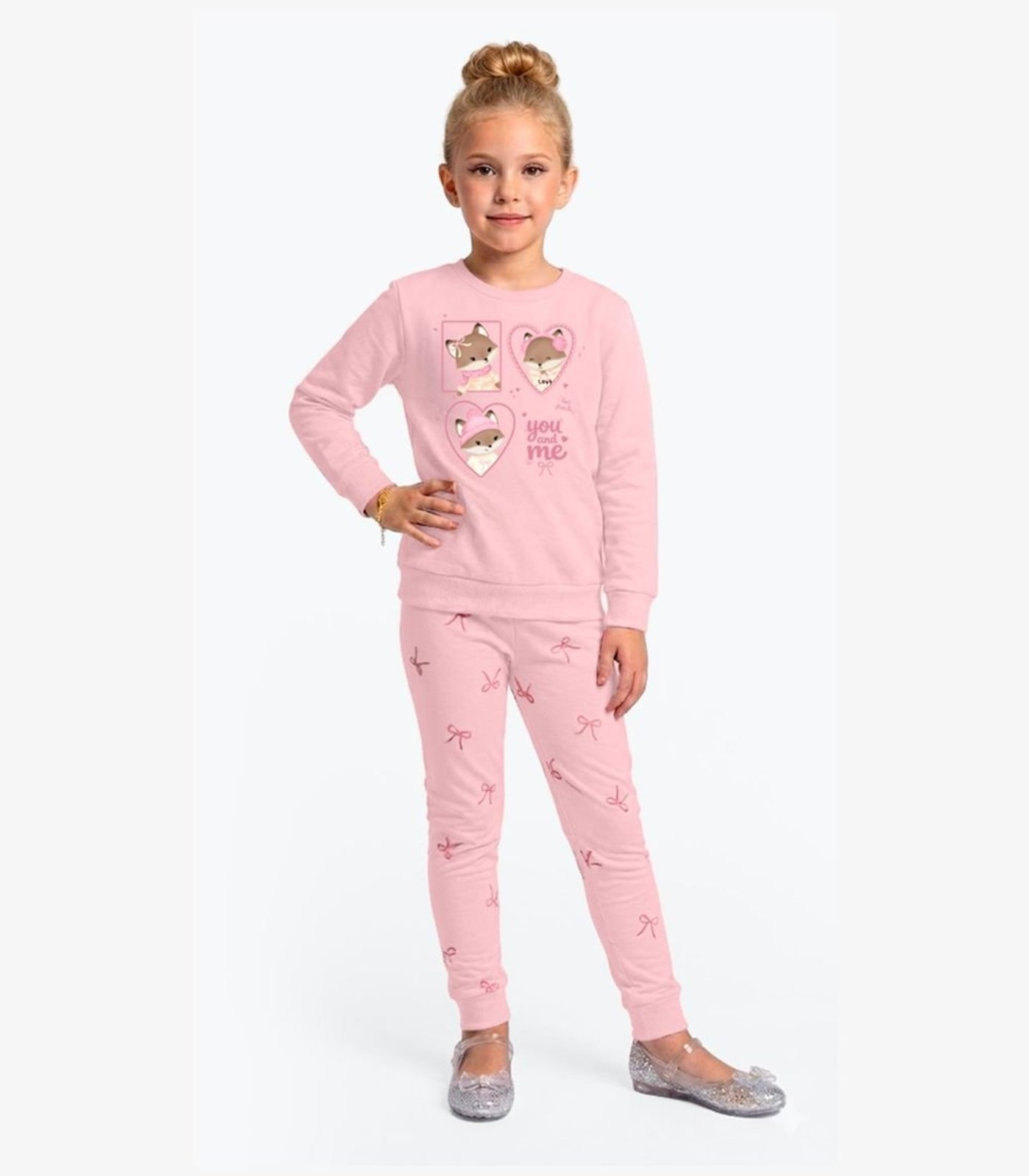 Infantil - Conjunto Blusão Com Legging Menina Rovi Rosa