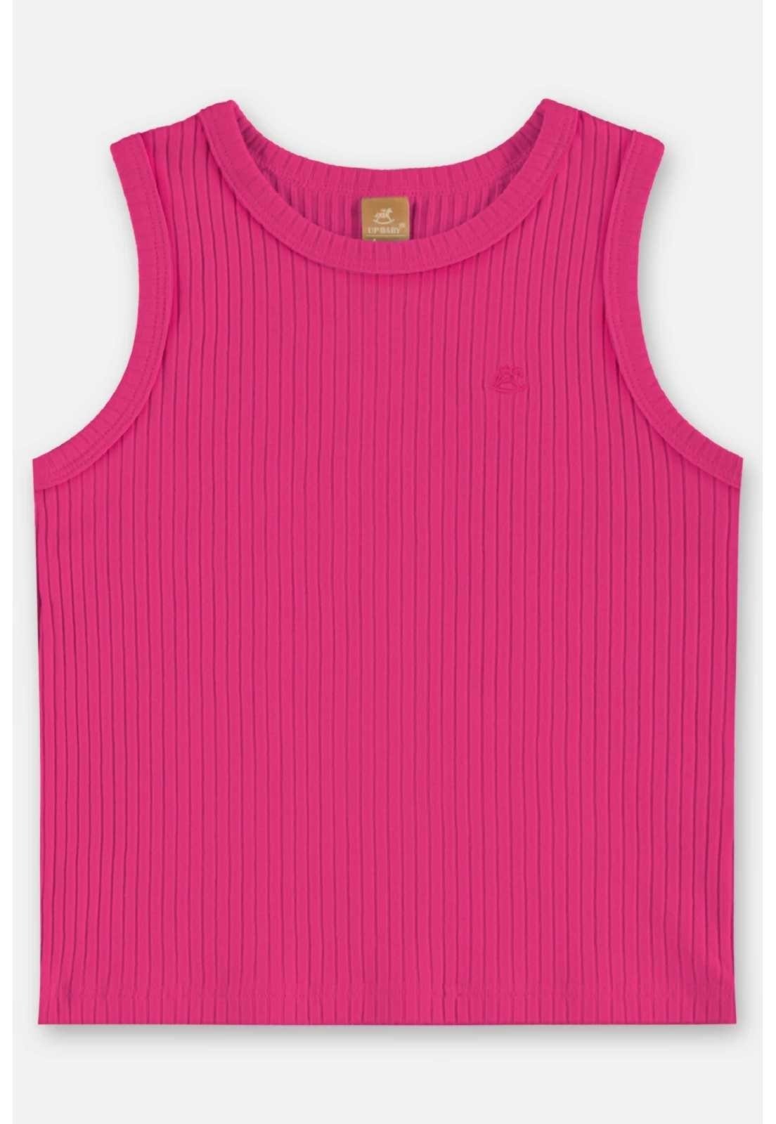 Vista 2 Infantil - Regata em Ribana Canelada Up Baby branco Up Baby branco