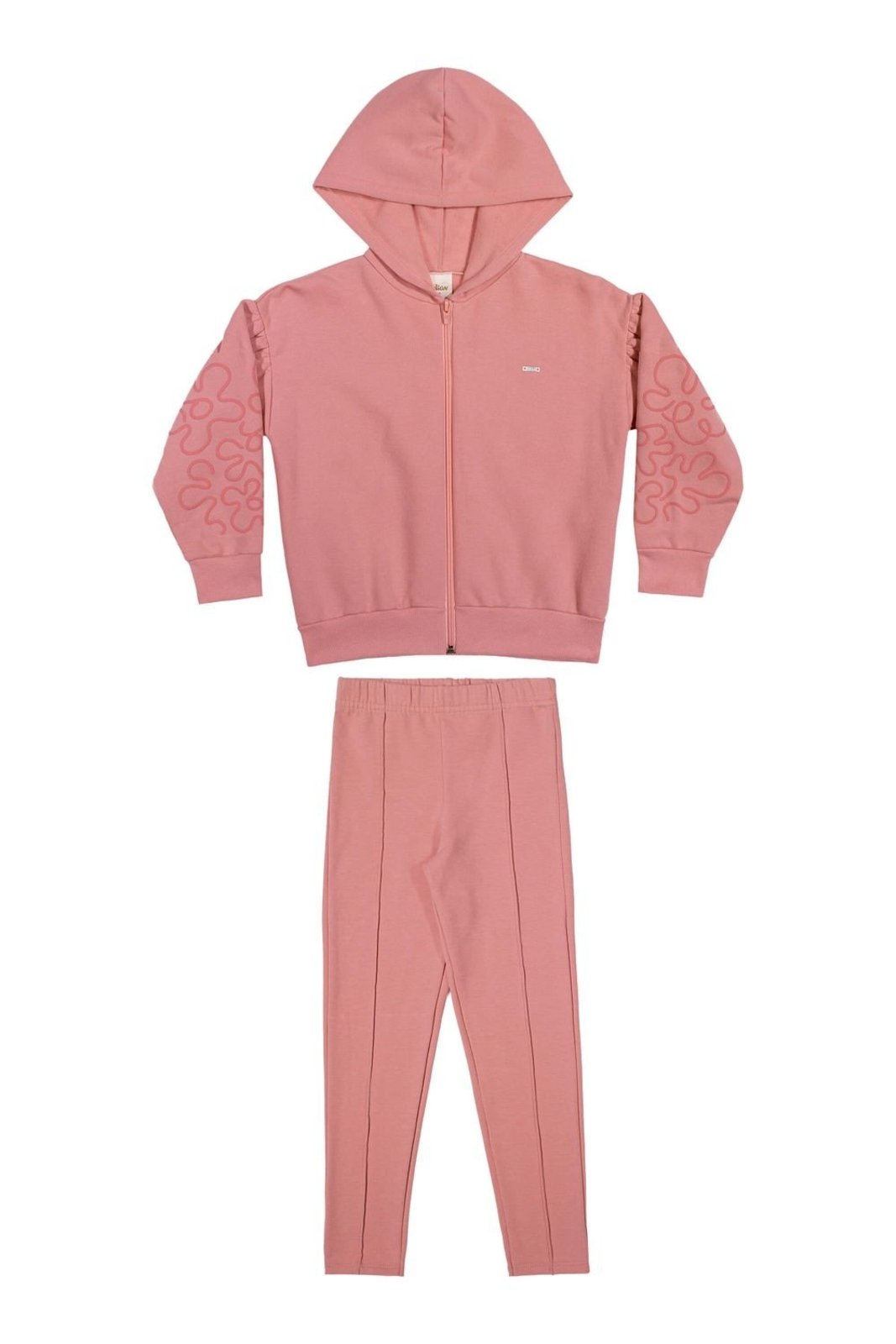 Infantil - Conjunto Menina Floral em Relevo Elian Rosa