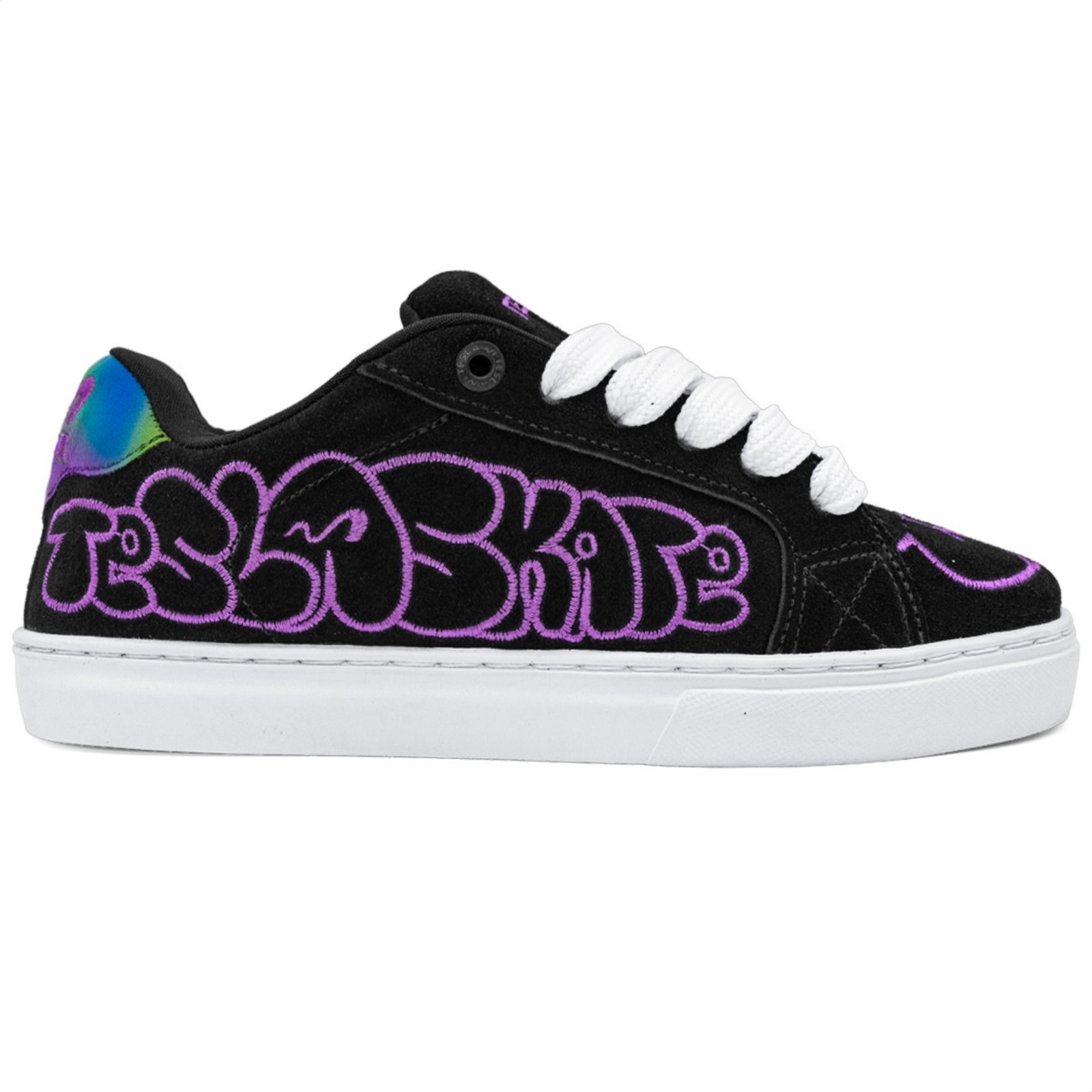 Vista 2 Tênis Tesla Hertz Art Unissex Black White Purple Preto preto black TESLA preto black