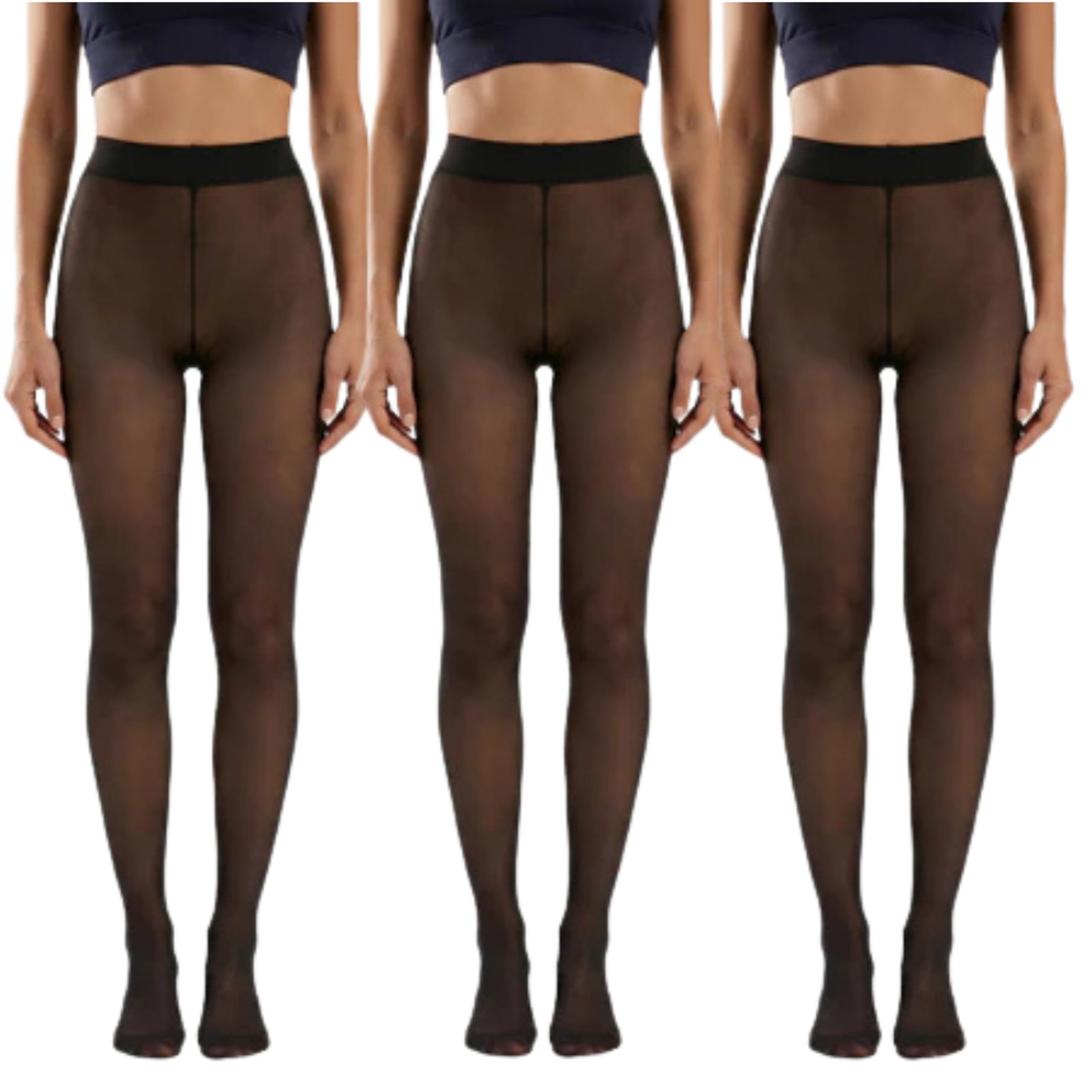 Kit 3 Meia-Calça Térmica Peluciada Para Inverno Feminina Forrada Alta Elasticidade