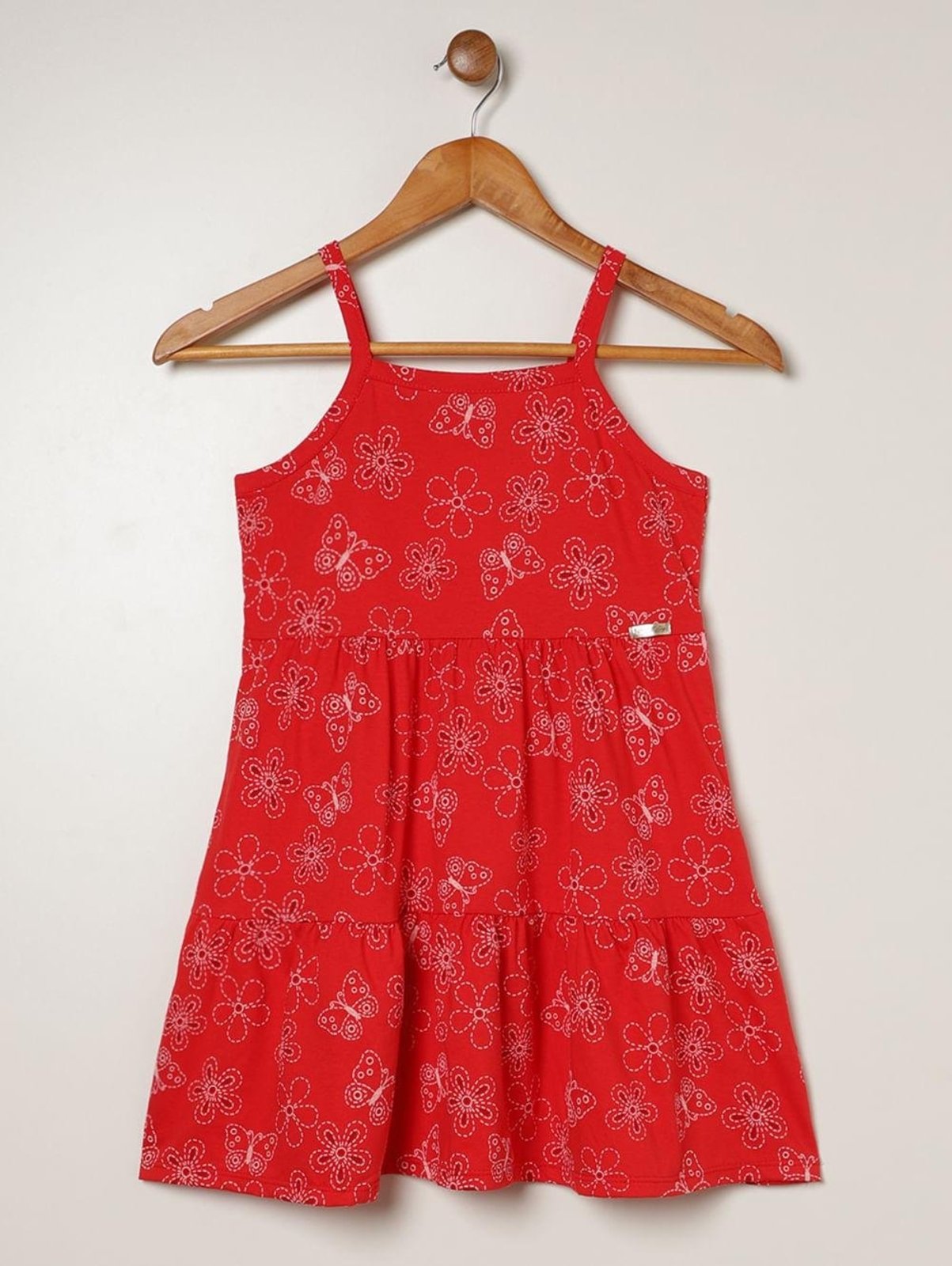Vestido Meia Malha Juvenil Para Menina - VERMELHO