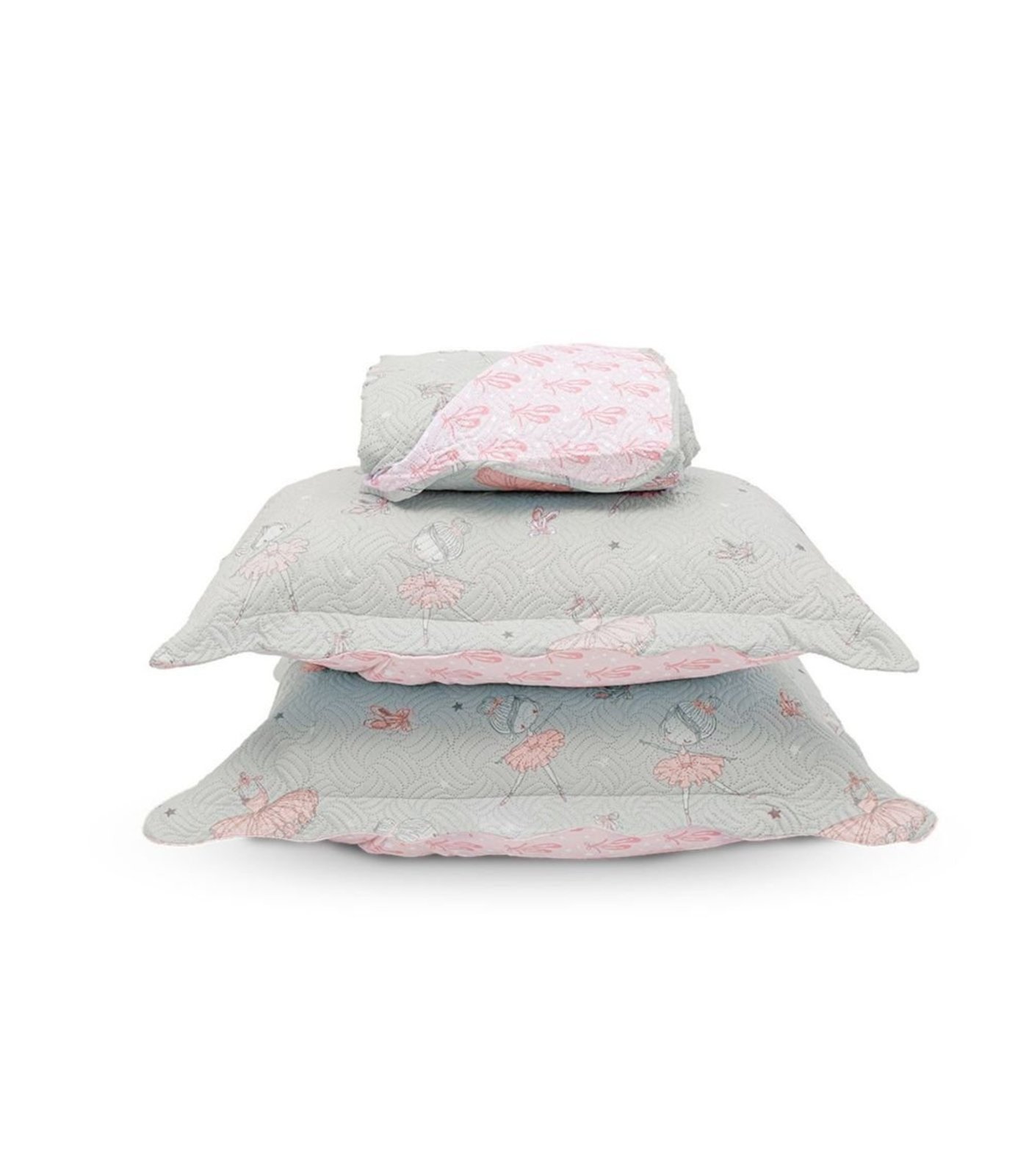 Kit Cobre Leito Casual Casal Appel Cinza