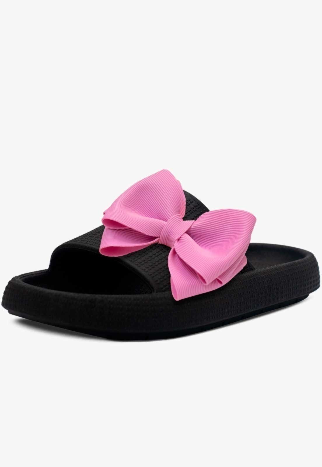 Infantil – Chinelo Nuvem Pópidi Feminina Menina Laço Preto