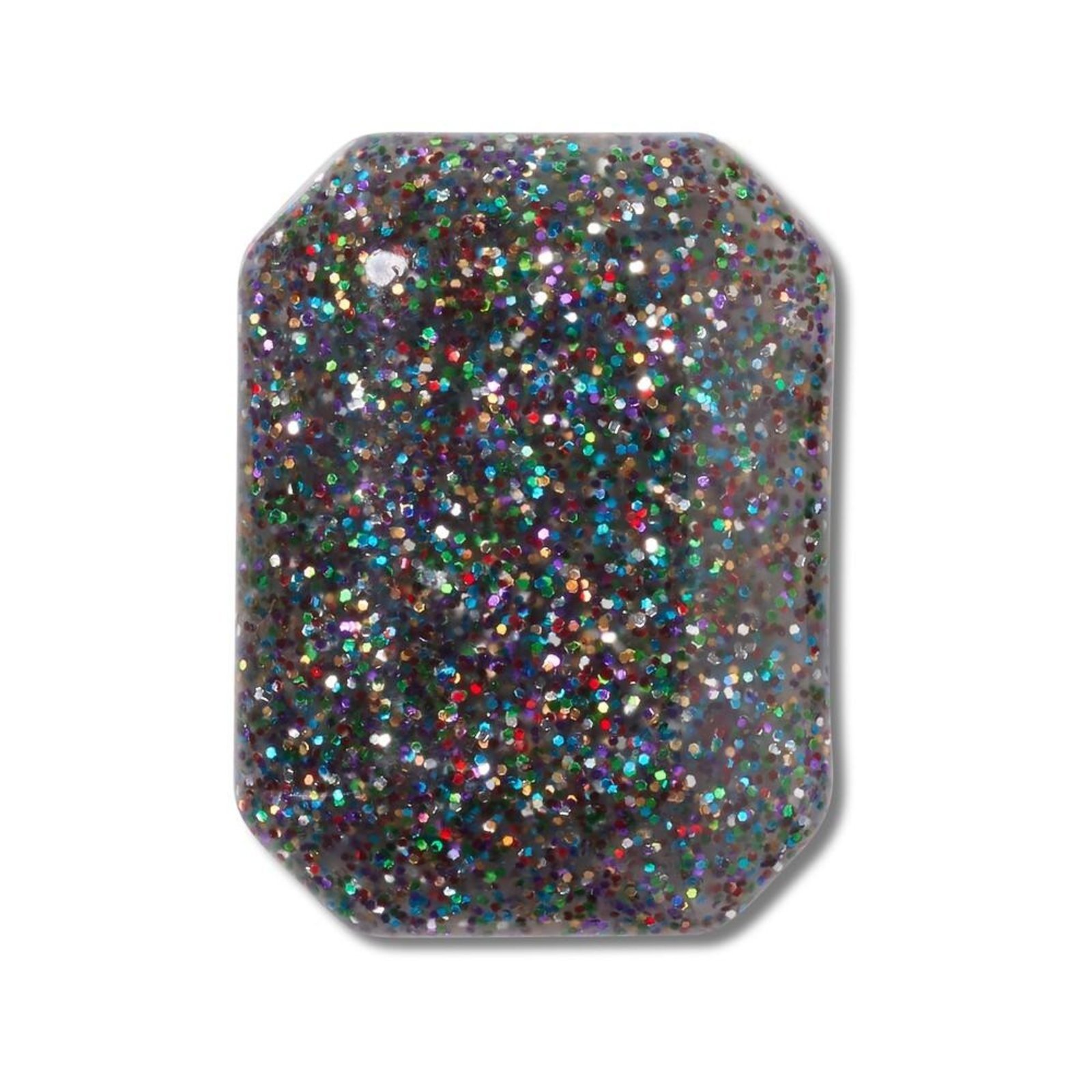 Vista 2 Infantil - Jibbitz™ Pedra Preta Glitter Arco-Íris Crocs branco